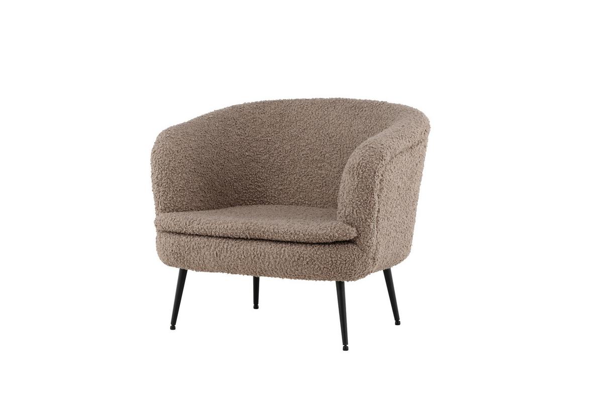 Sessel Nordkoster - Hellbraun/Schwarz, Design, Textil/Metall (81/75/80cm) - Livetastic