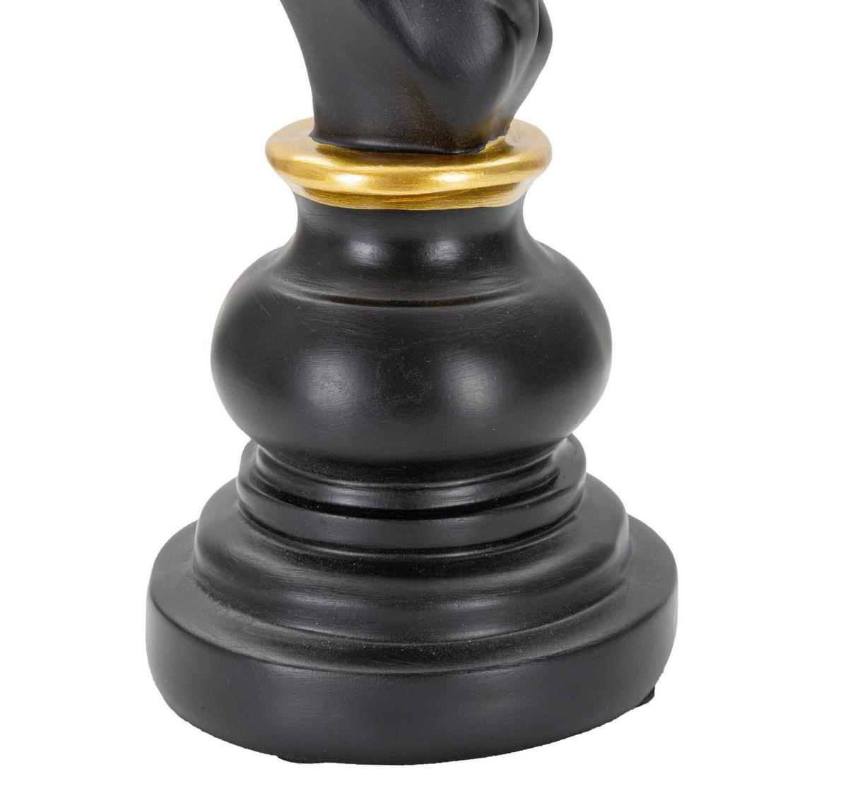 Skulptur Black And Horse B: 14 cm - Goldfarben/Schwarz, Basics, Kunststoff (14/27/11cm)