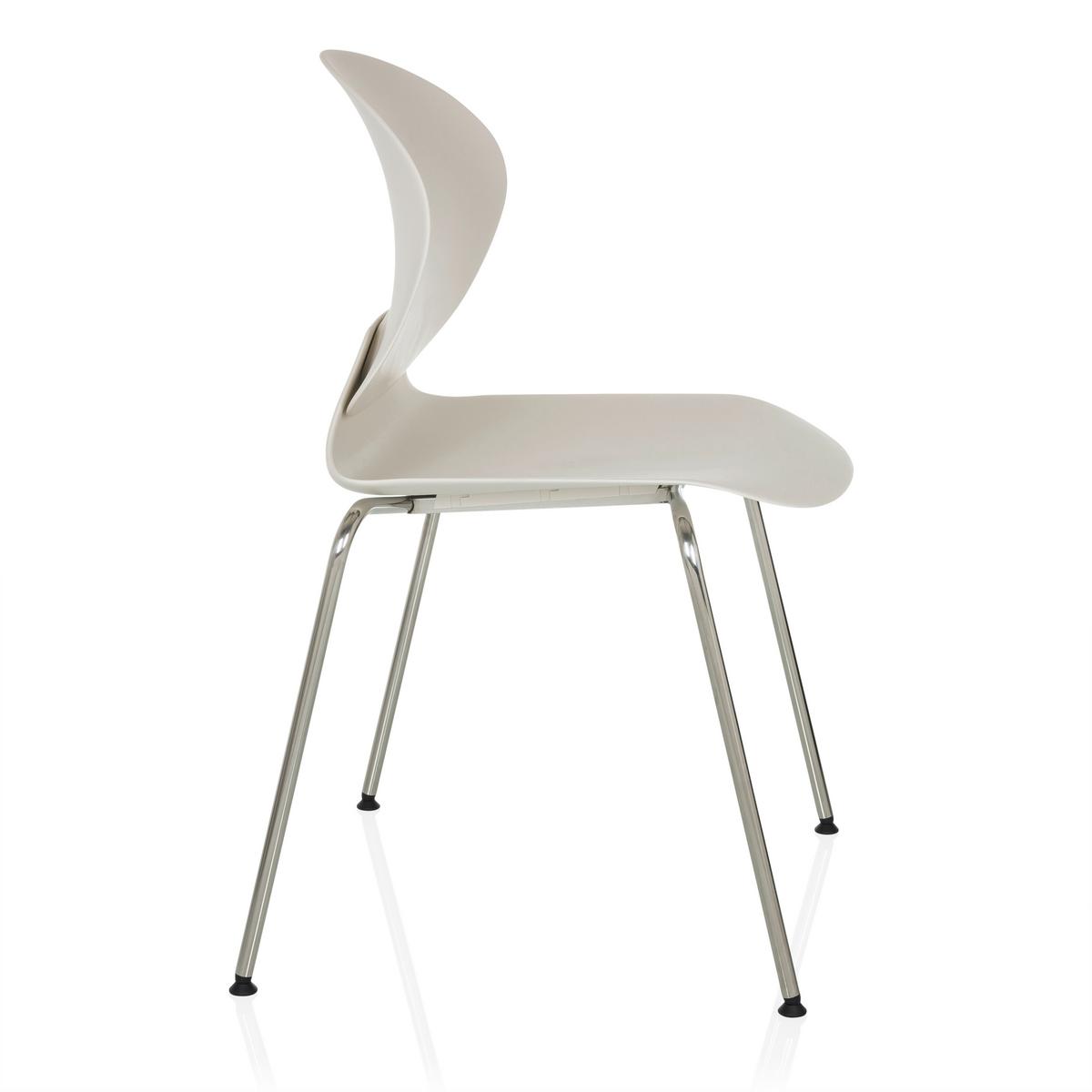 Besucherstuhl T36 Vi Weiß B: 56 cm - Silberfarben/Weiß, MODERN, Kunststoff/Metall (56/80/54cm) - MID.YOU