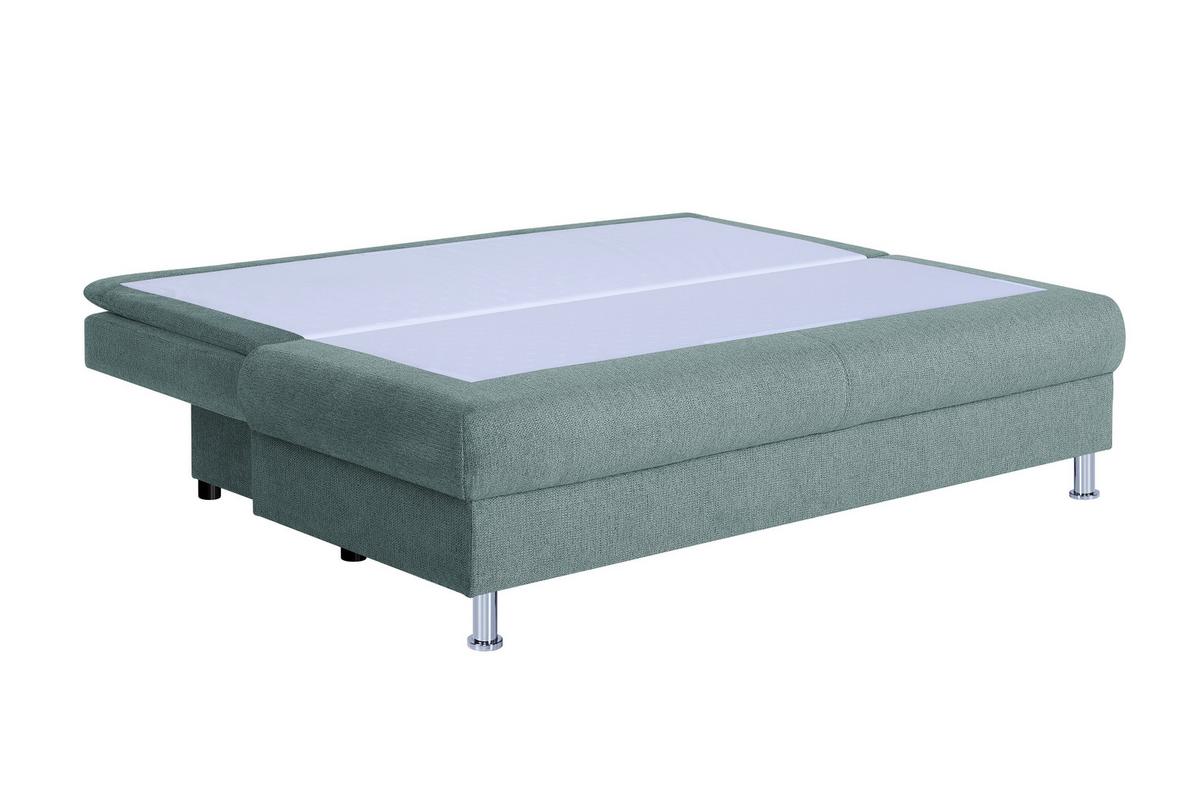 Rozkládací pohovka KEN, modrosivá, lôžko a úl.priestor - čierna/chrómová, Design, kompozitné drevo/textil (200/92/90cm) - P & B