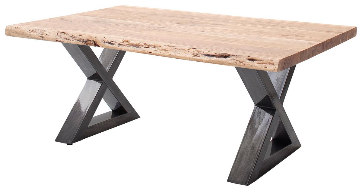 Couchtisch Holz Massiv Cartagena Akazie/nickelfarben - Akaziefarben/Nickelfarben, MODERN, Holz/Metall (110/45/70cm)
