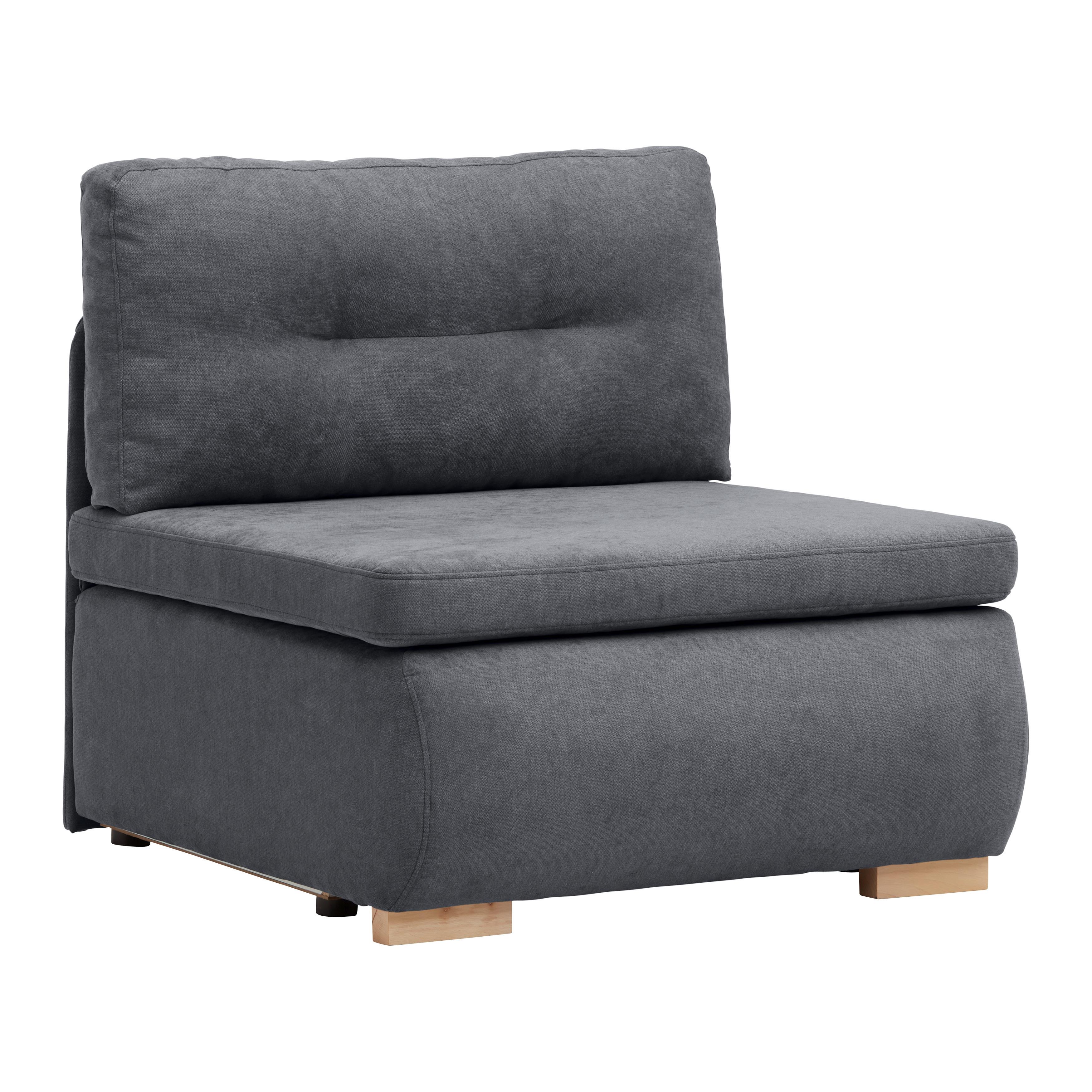 Rozkládací křeslo MODENA, antracitová - černá/přírodní barvy, textil/plast (89/88/90cm) - Based