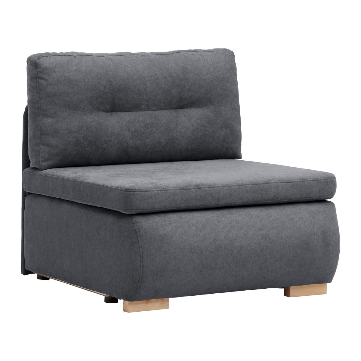 Rozkladacie kreslo MODENA, antracitová - čierna/prírodná farba, textil/plast (89/88/90cm) - Based