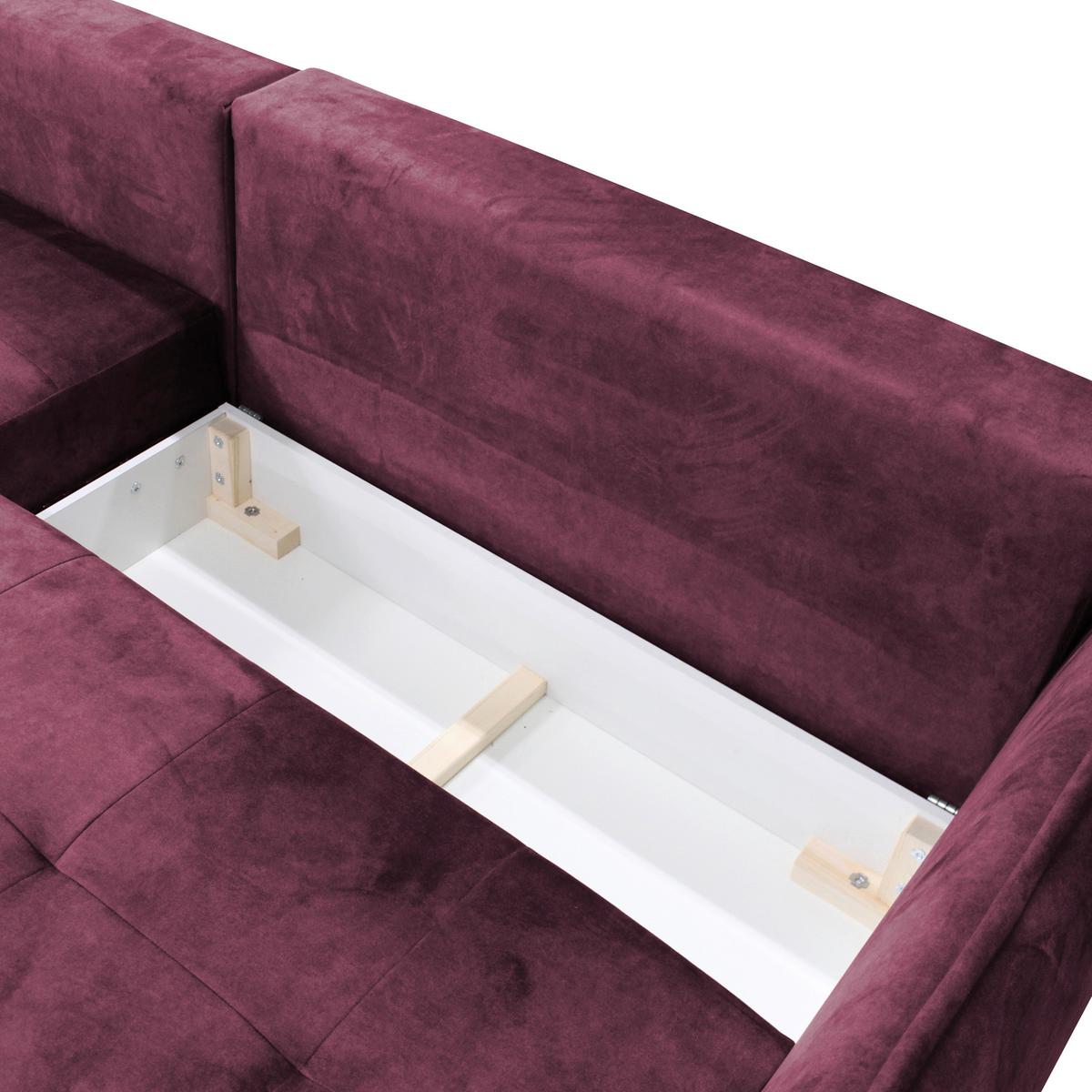 Ecksofa Whisper Weinrot S: 196x264 cm - Weinrot/Goldfarben, Design, Textil (196/264cm) - MID.YOU
