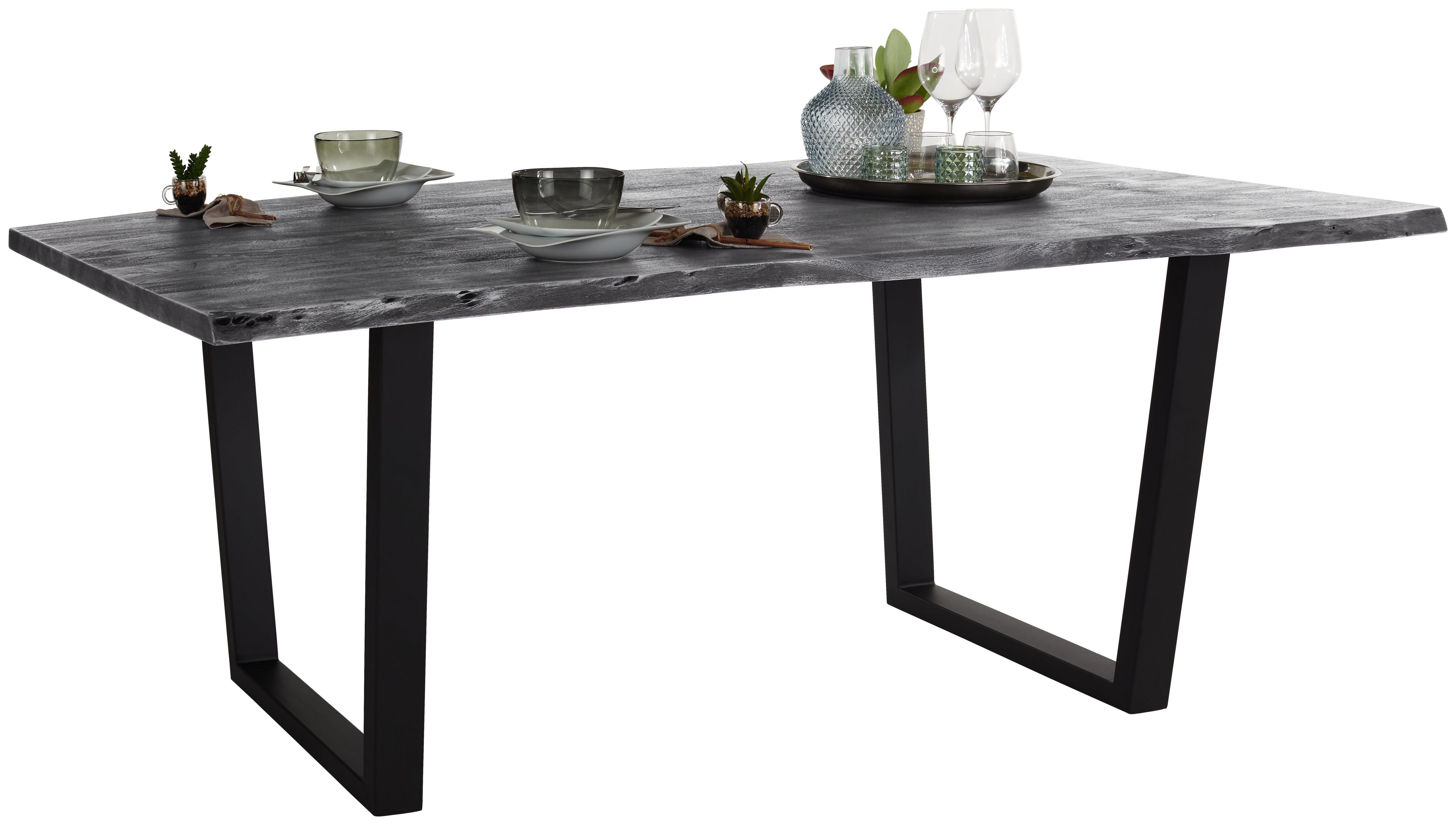 Esstisch Calabria - Anthrazit/Grau, MODERN, Holz/Metall (200/77/100cm)