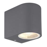 Außenleuchte 35 W Glas/Aluminium - Klar/Anthrazit, Design, Glas/Metall (6,8/9,2/8,1cm) - Globo