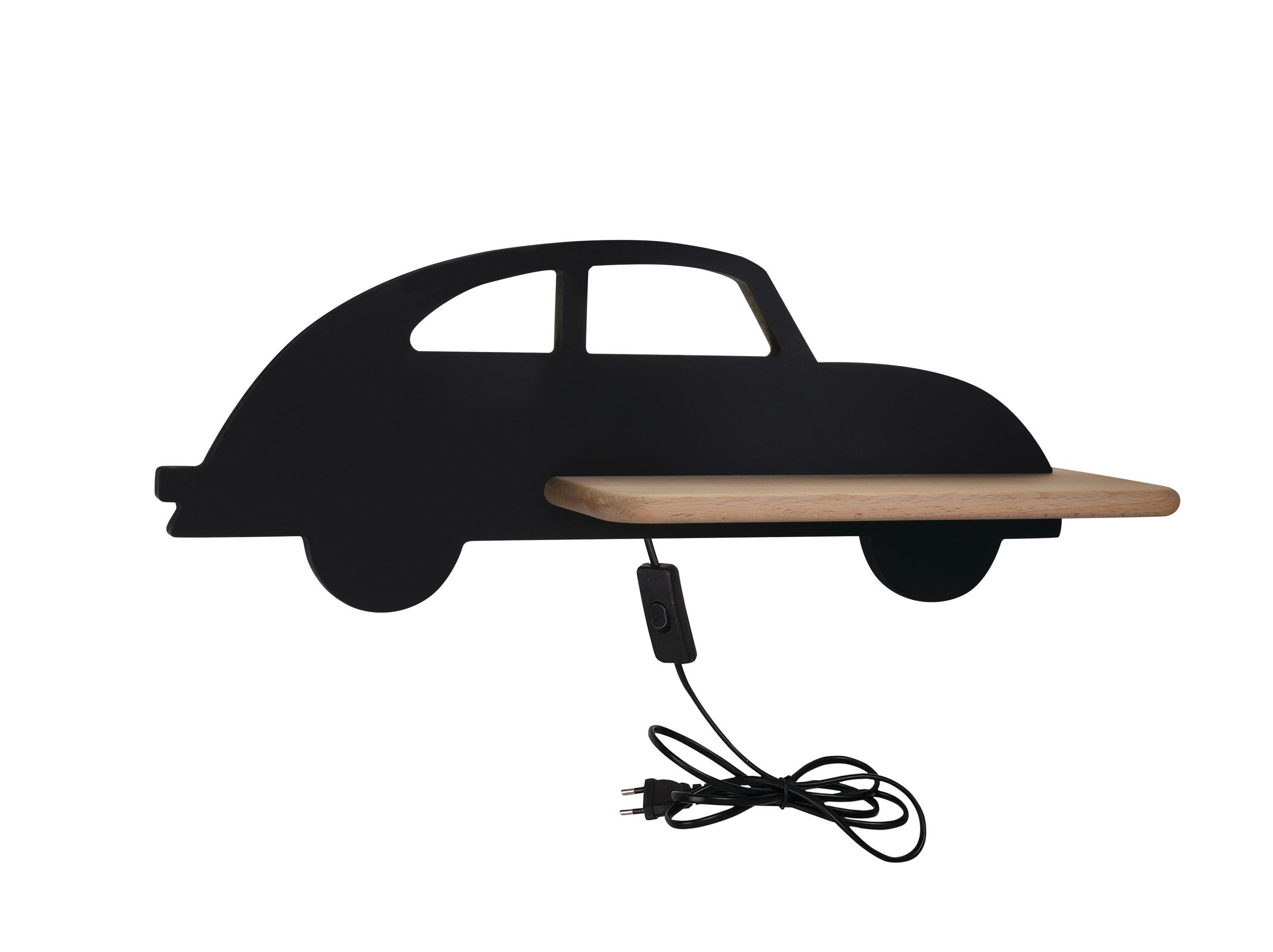 Kinderwandleuchte 21-85078 Car - Schwarz, Basics, Holz/Holzwerkstoff (43/12/15cm)