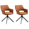 Armlehnstuhl Estelle Braun/ Schwarz Gepolstert 2-er Set - Schwarz/Braun, KONVENTIONELL, Textil/Metall (57/84/61cm) - MID.YOU