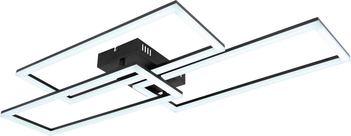 LED stropné svietidlo Bekka, max. 58 Watt - čierna/opálová, Modern, kov/plast (90/40/8cm) - Premium Living