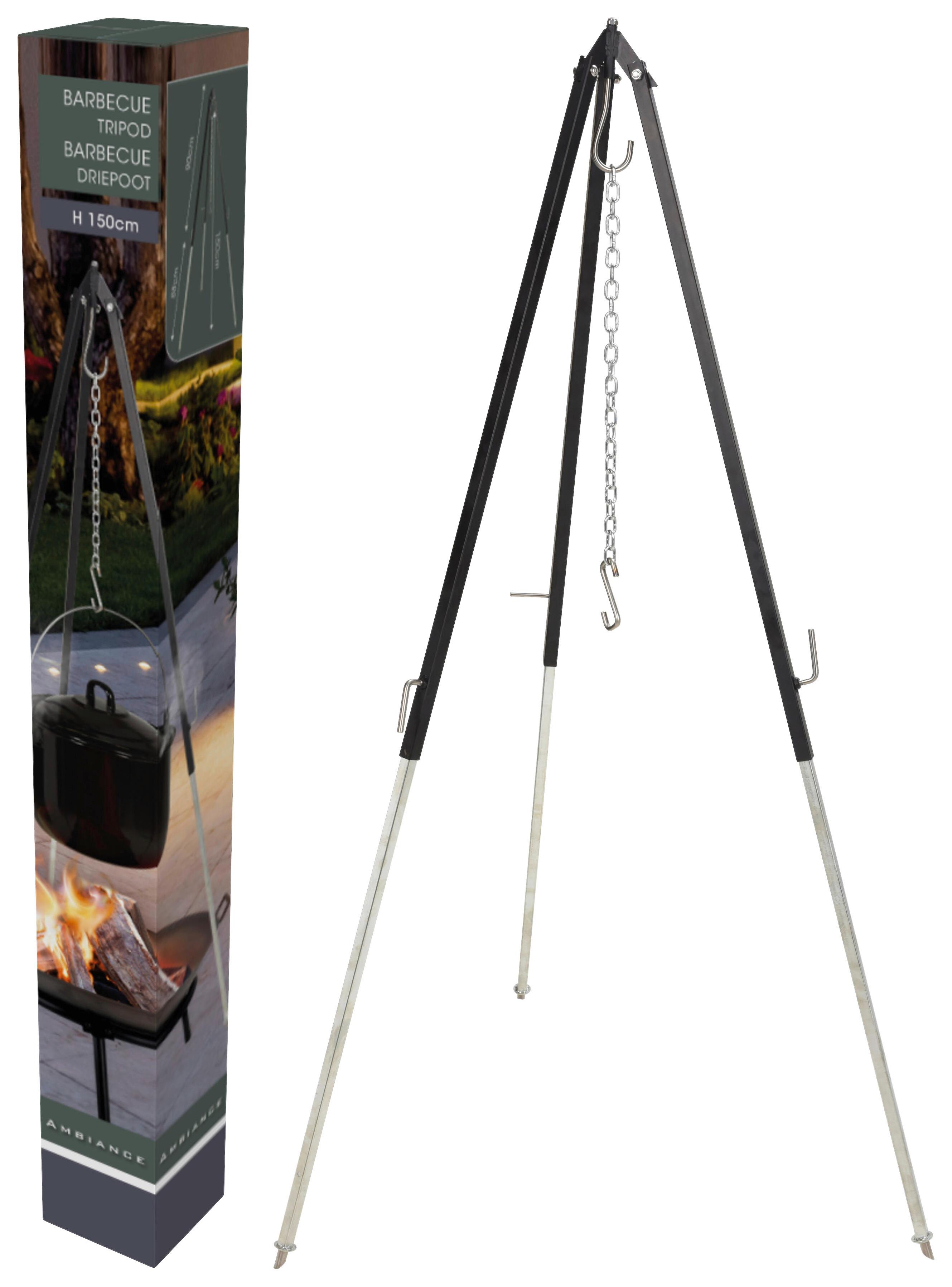 Dreibein Dreibein-Grillhalter - Silberfarben/Schwarz, Basics, Metall (110,0/12,0/12,0cm)