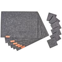 PRESTIERANIE Felt, 12 kusová sada - tmavosivá, Modern, textil - Mömax