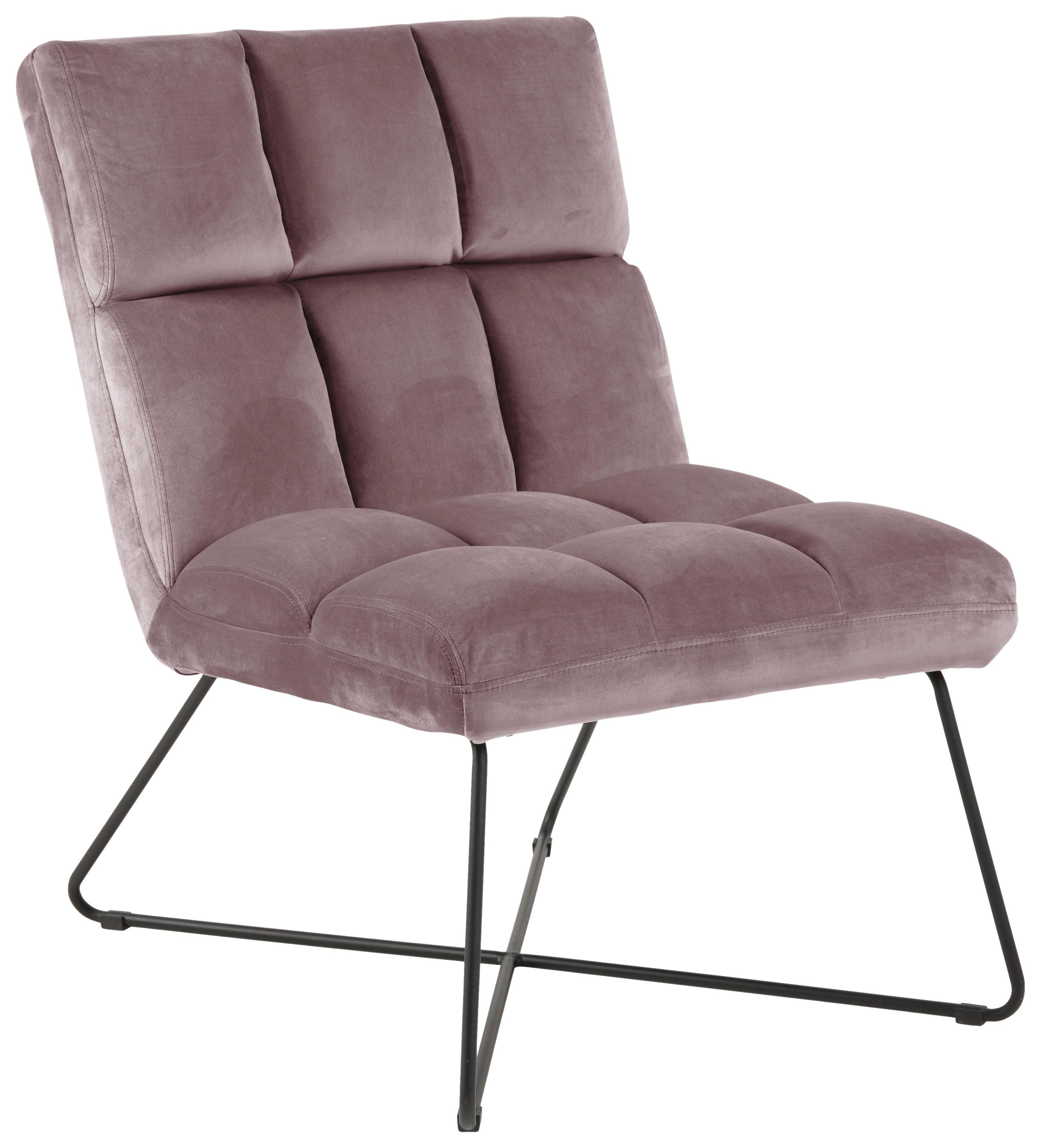 Sessel Alba - Schwarz/Rosa, MODERN, Textil/Metall (62/90/86cm) - MID.YOU