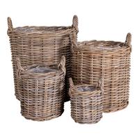 Korbset Caor Baskets 4-Teilig - Klar/Braun, Basics, Holz/Kunststoff