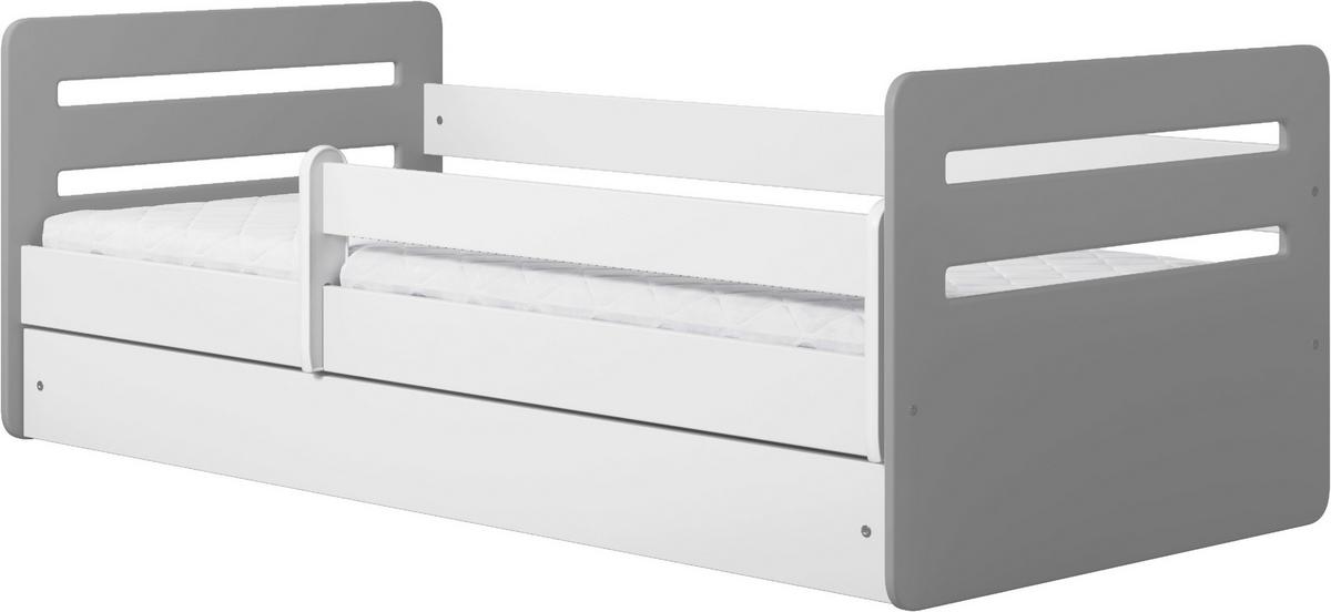Kinder-/Juniorbett Tomi Grau/Weiß B: 80cm - Birkefarben/Weiß, MODERN, Holz/Holzwerkstoff (80/160cm) - MID.YOU