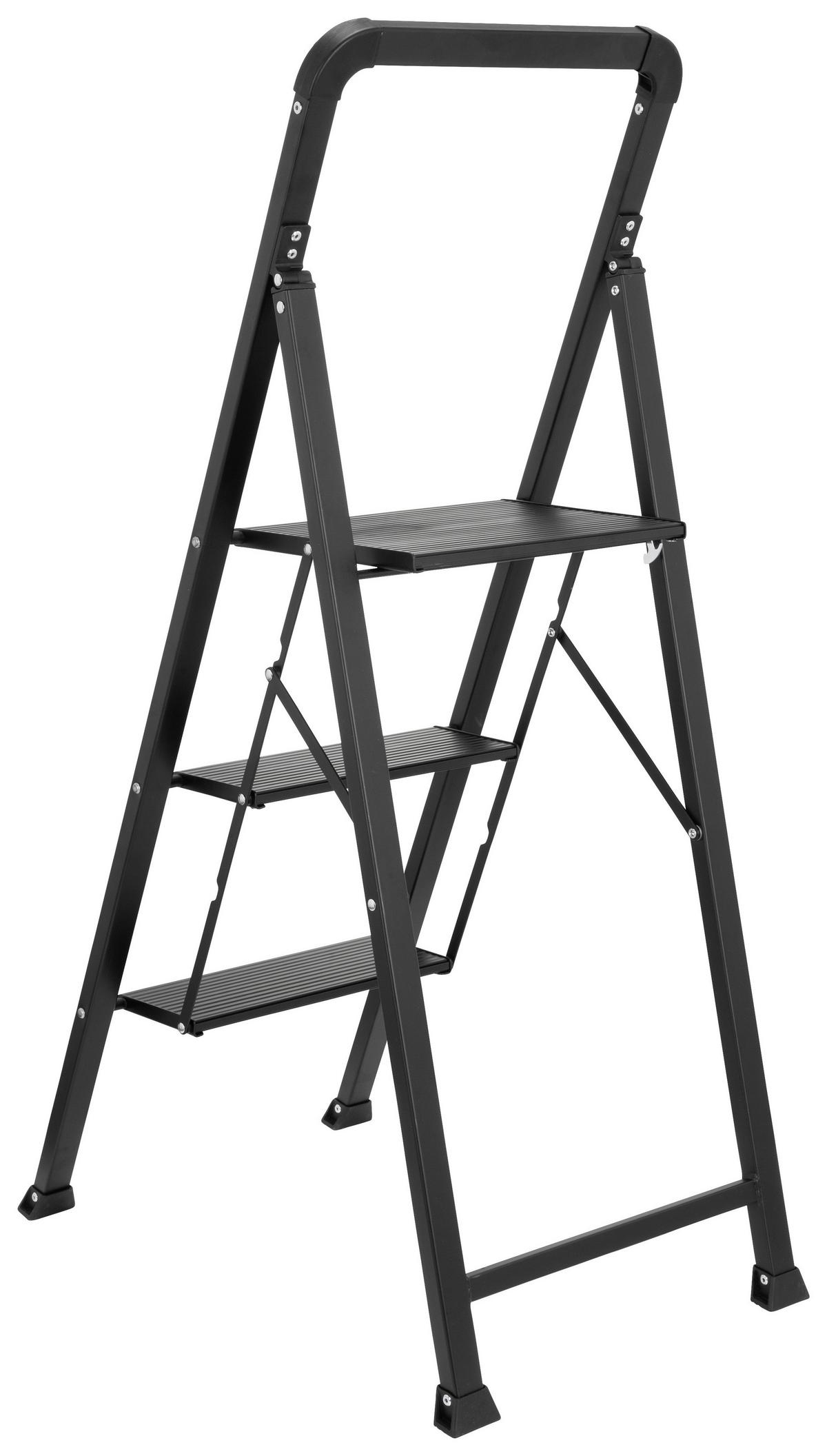 Leiter Solid W6 - Schwarz, Basics, Metall (42/128/5cm) - MID.YOU