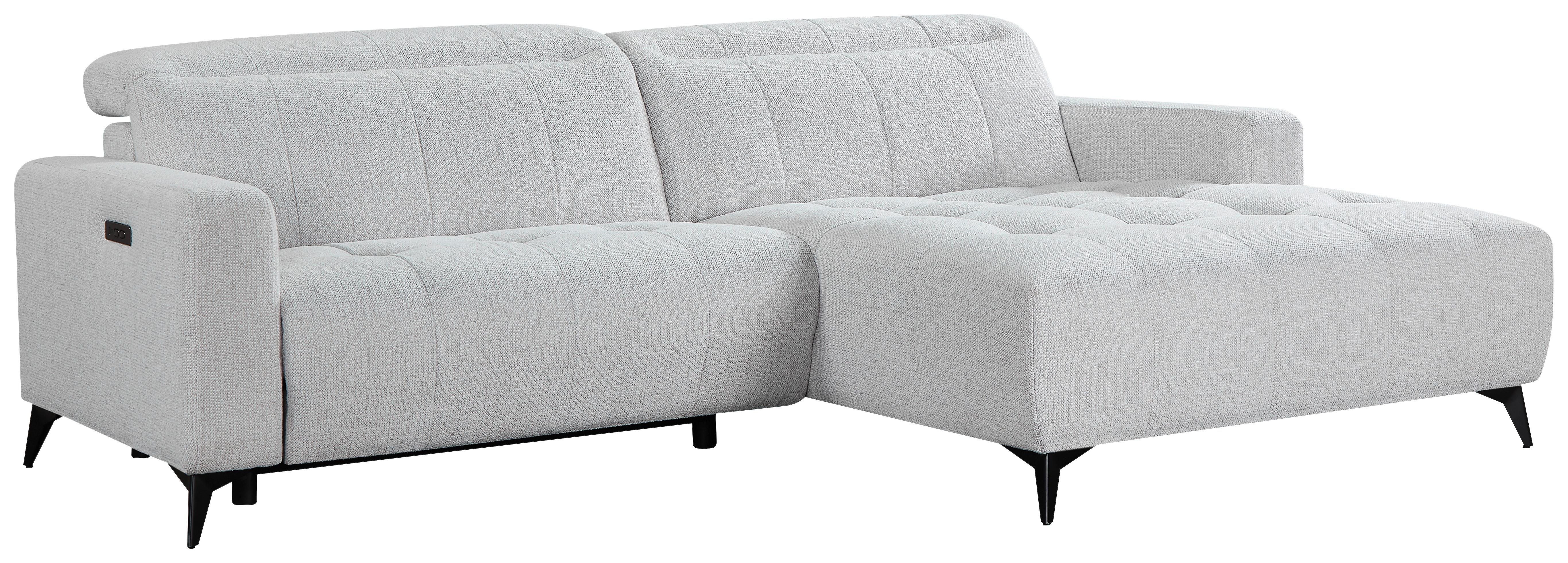 Ecksofa Miami Champagner, S: 254x177cm - Champagner/Schwarz, MODERN, Holz/Textil (254/177cm)