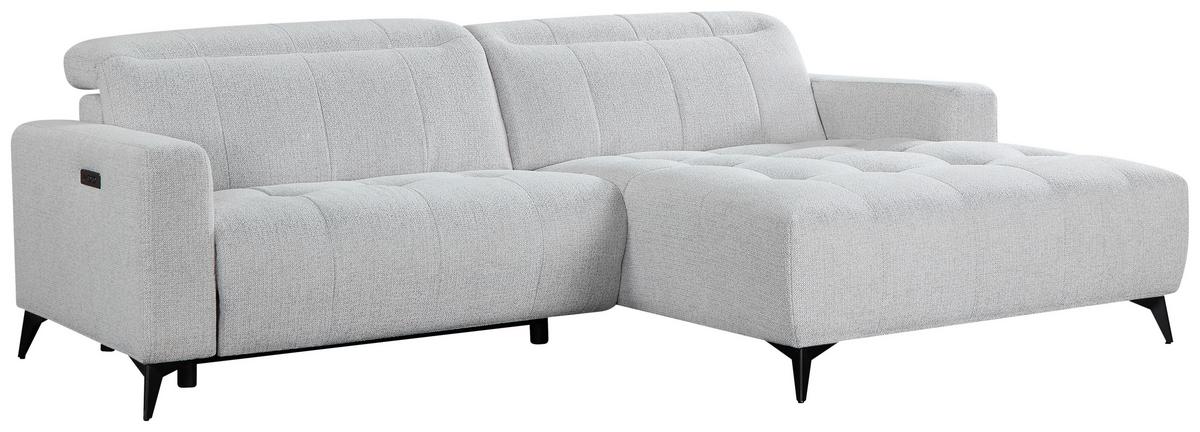 Ecksofa Miami Champagner, S: 254x177cm - Champagner/Schwarz, MODERN, Holz/Textil (254/177cm)