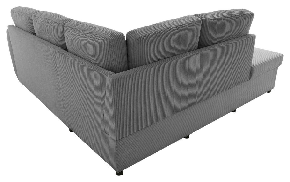 Ecksofa mit Schlaffunktion Toulouse anthrazit, 206x224cm - Anthrazit/Schwarz, Trend, Holz/Textil (206/224cm)