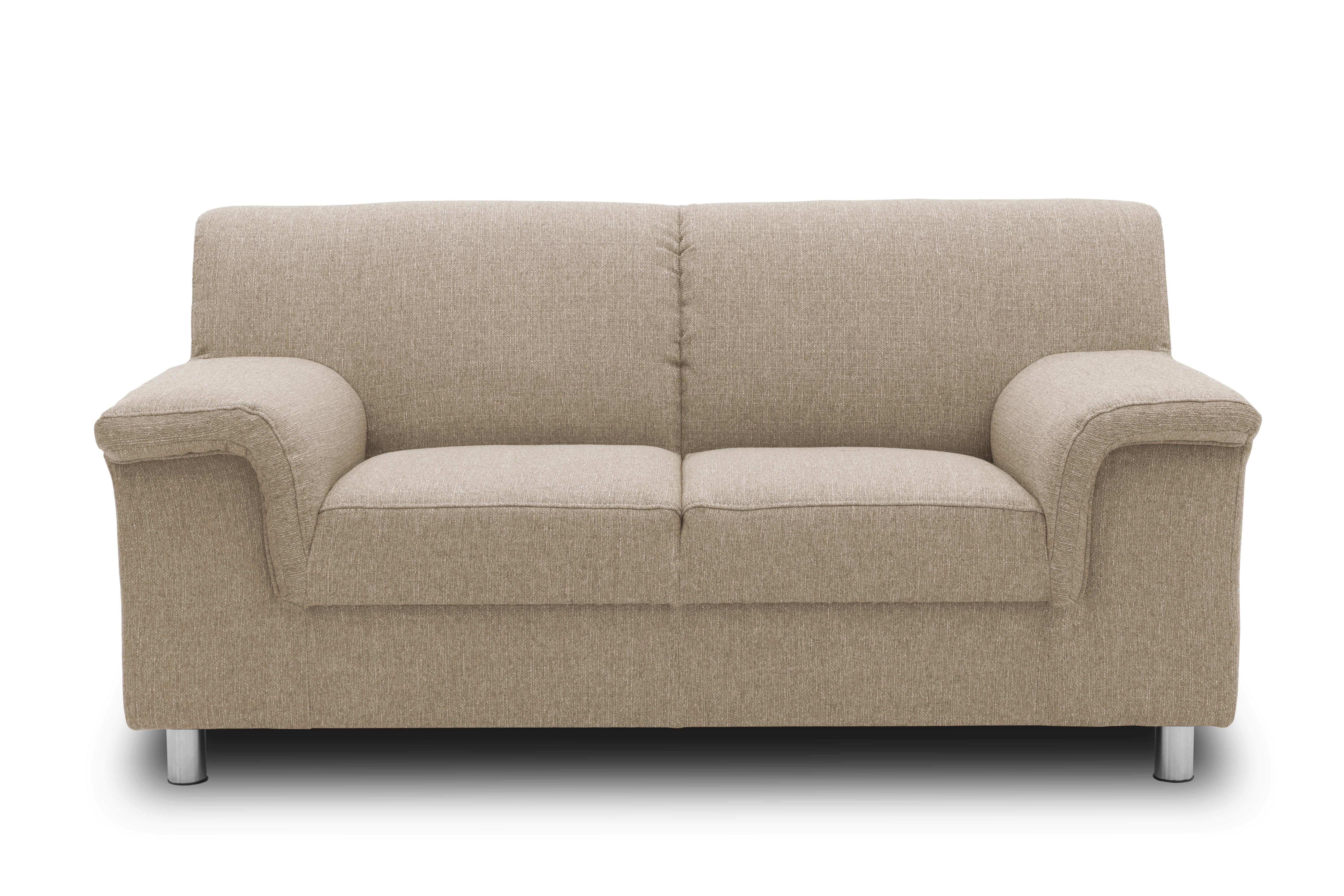 2-Sitzer-Sofa Jamie Armlehnen Beige Webstoff