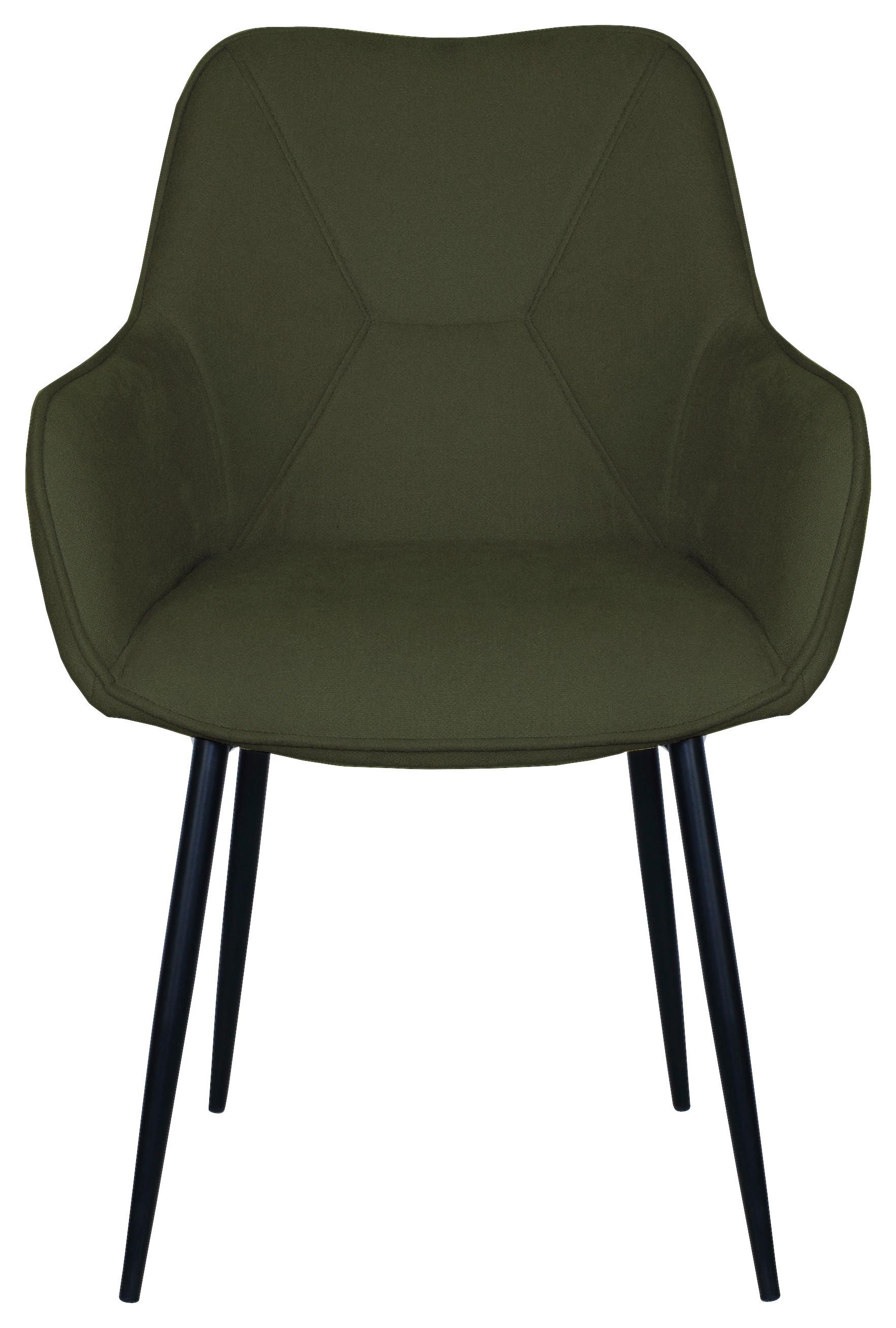 Židle s područkami tmavě zelená - černá/zelená, Moderní, kov/dřevo (57/85/60cm) - Mömax
