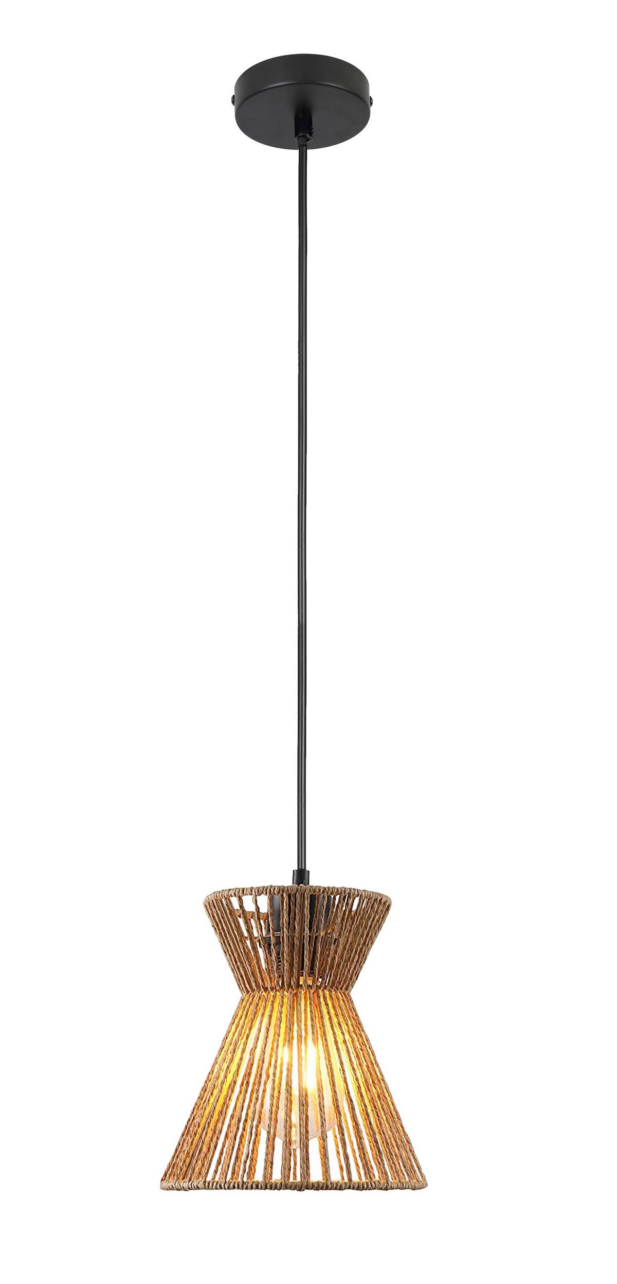 Závěsné svítidlo Naturm - černá/přírodní barvy, Konvenční, kov/papír (20/120cm) - Mömax