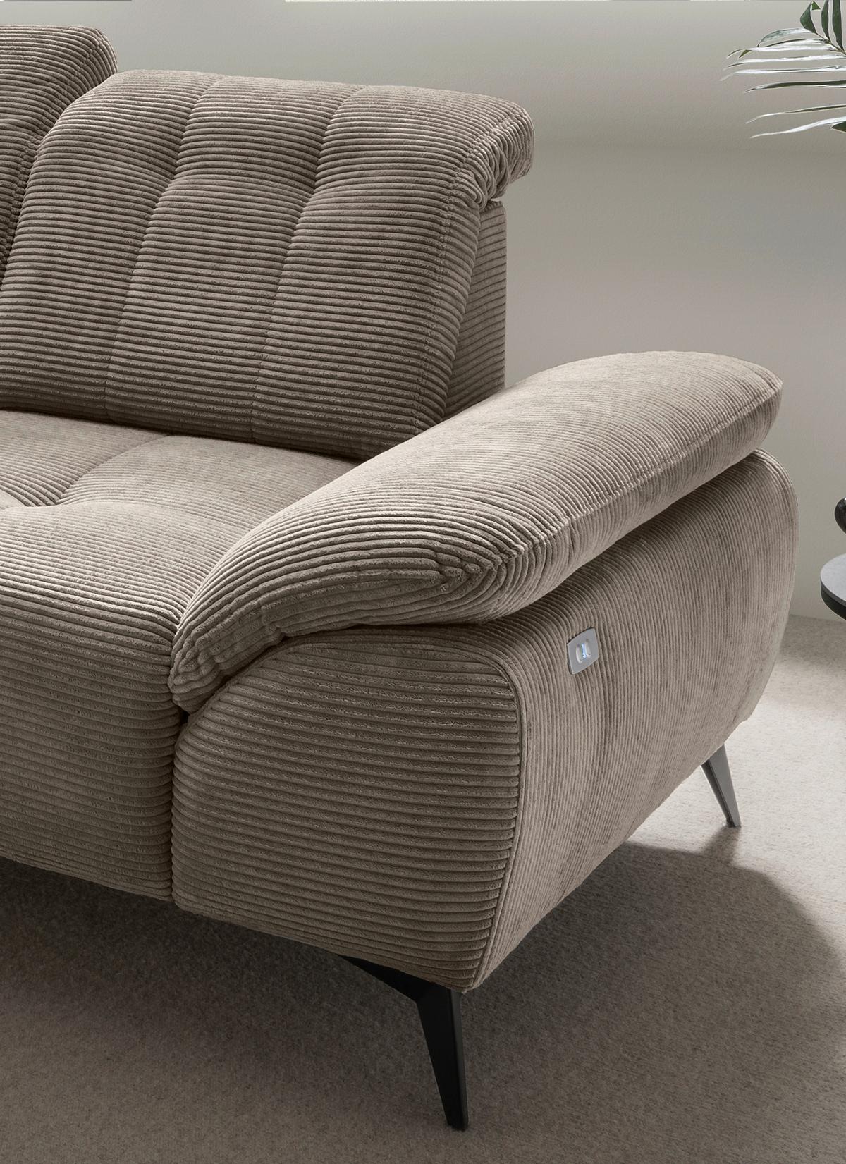 Ecksofa Fiore, Graubraun S: 200x272 cm - Graubraun/Schwarz, MODERN, Textil (200/272cm) - Livetastic