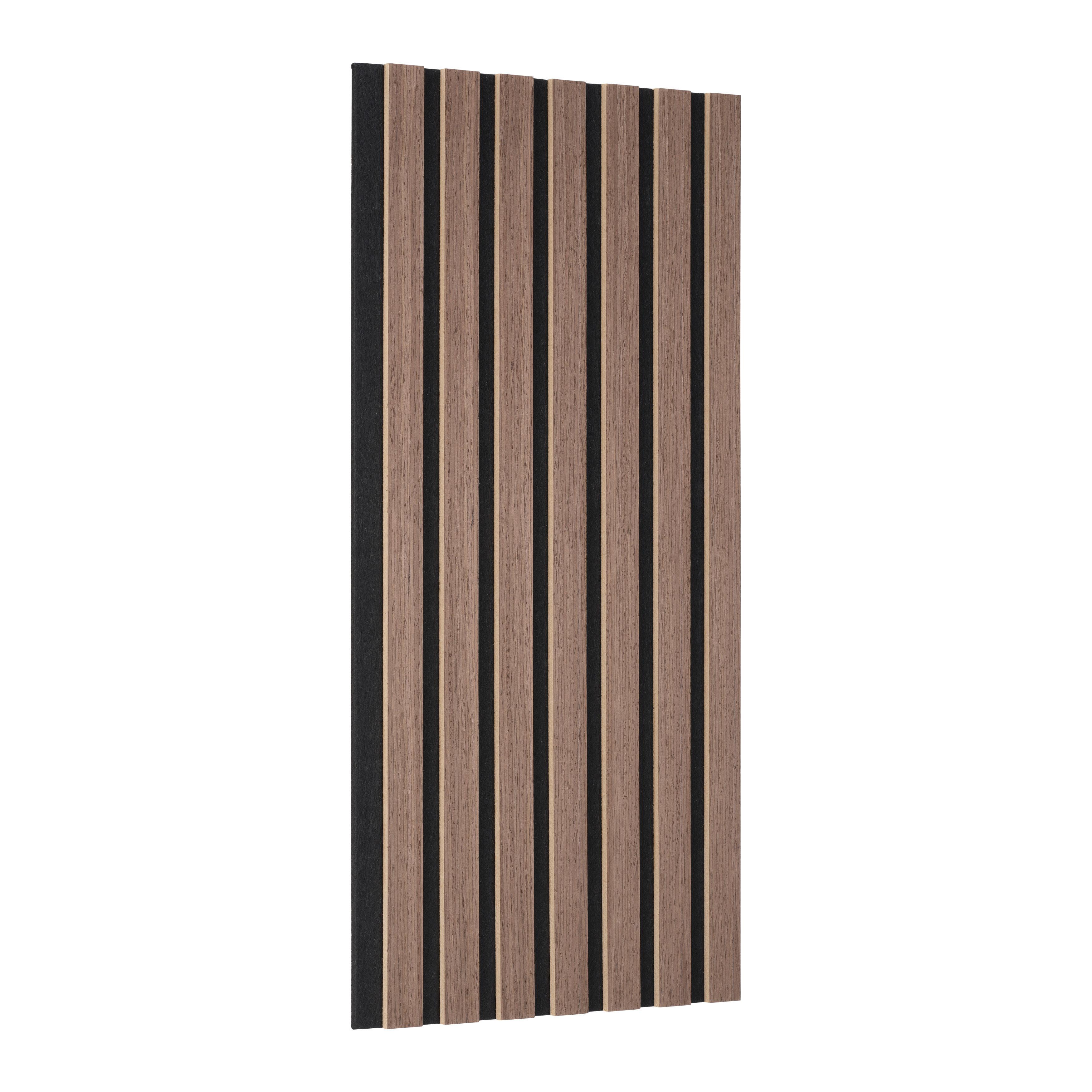 Akustický panel farba orech, 4 ks/sada - farba vlašského orecha, Modern, drevo/kompozitné drevo (60,5/28/1,2cm) - Mömax
