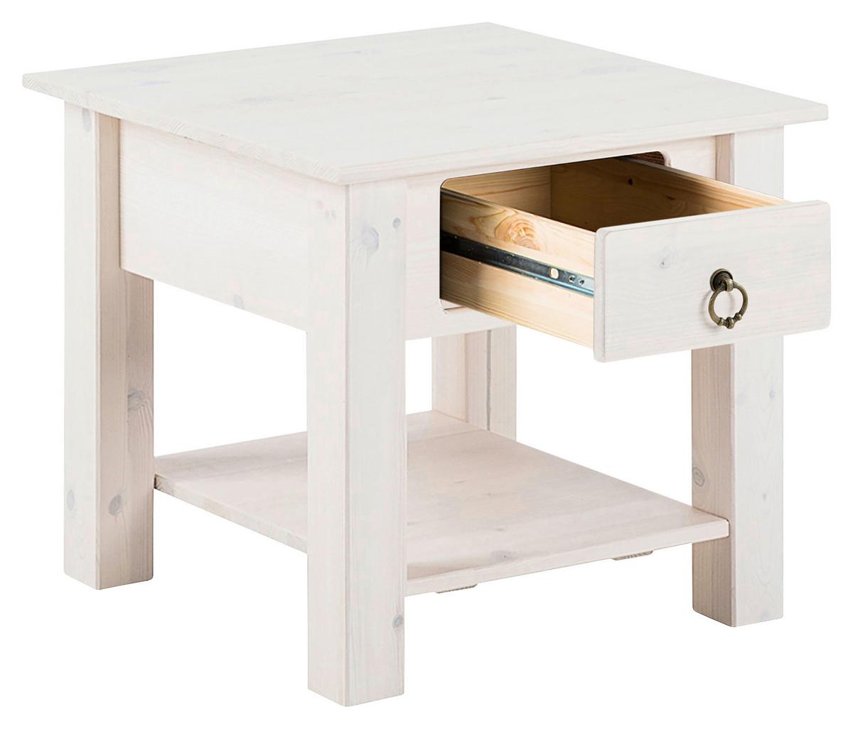 Couchtisch Ines mit Ablagefach Weiß - Weiß, Design, Holz (50/45/50cm) - MID.YOU