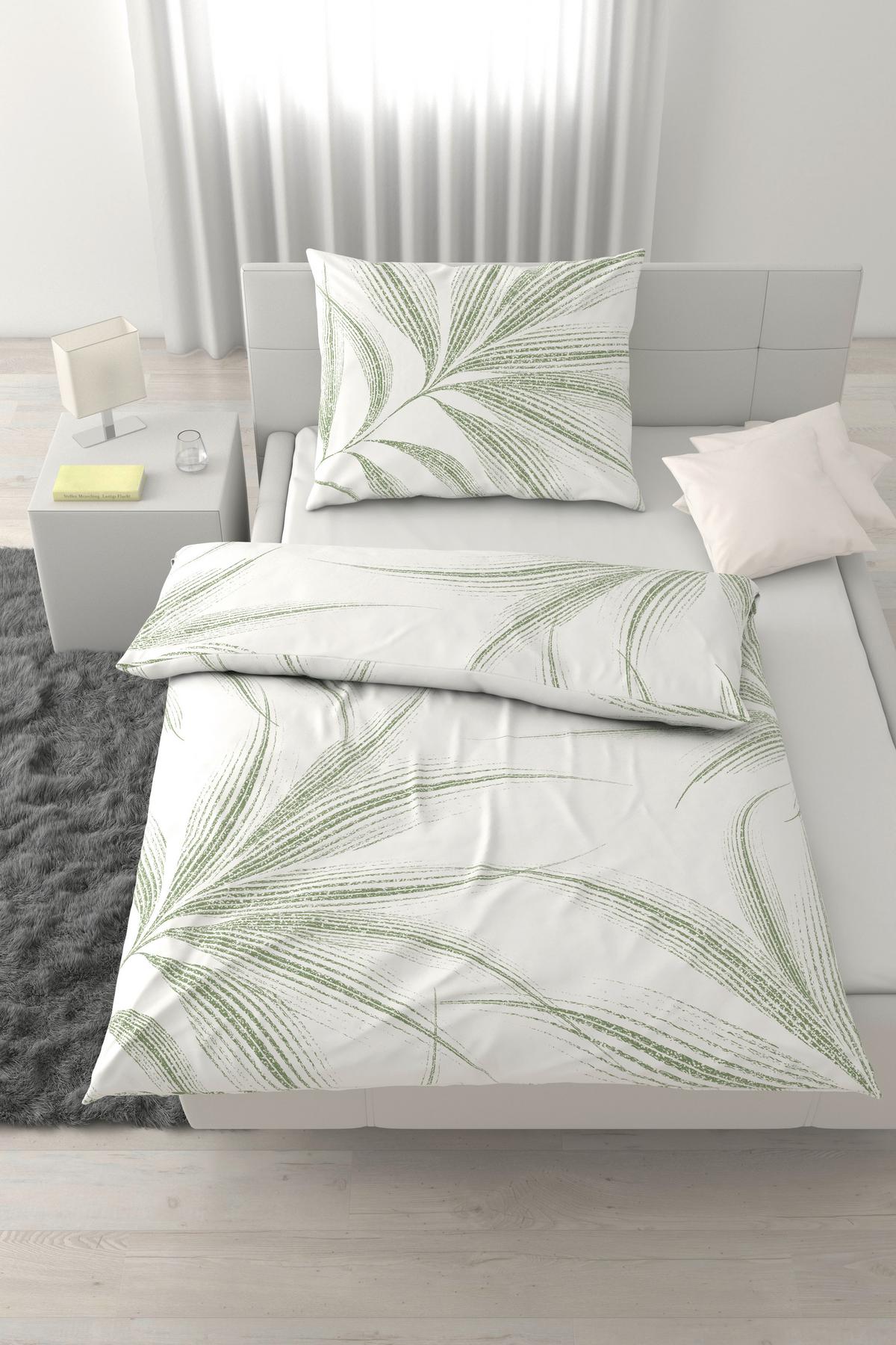 POVLEČENÍ MELEFA - bílá/zelená, Konvenční, textil (140/200cm) - Mömax