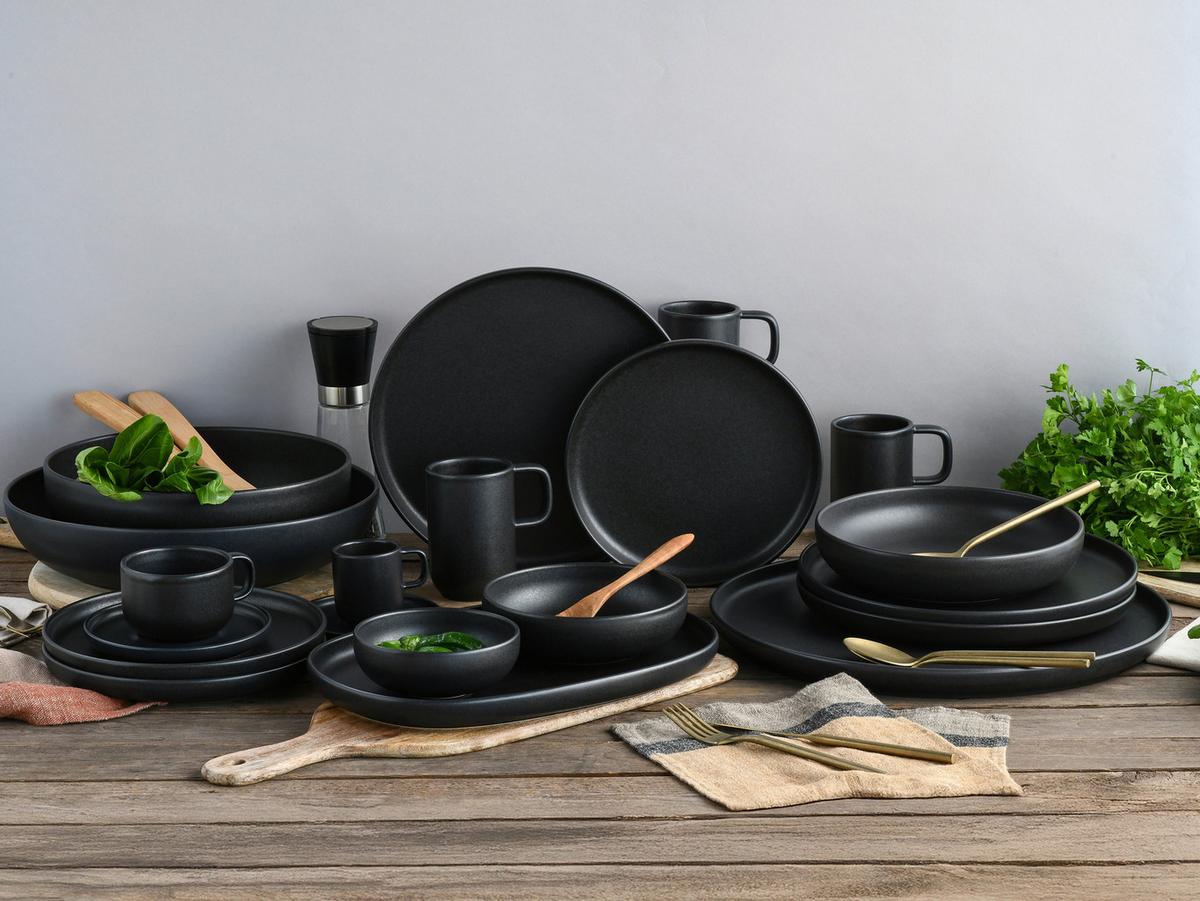 Kombiservice Uno Black 8--Teilig., Schwarz - Schwarz, Basics, Keramik - Creatable