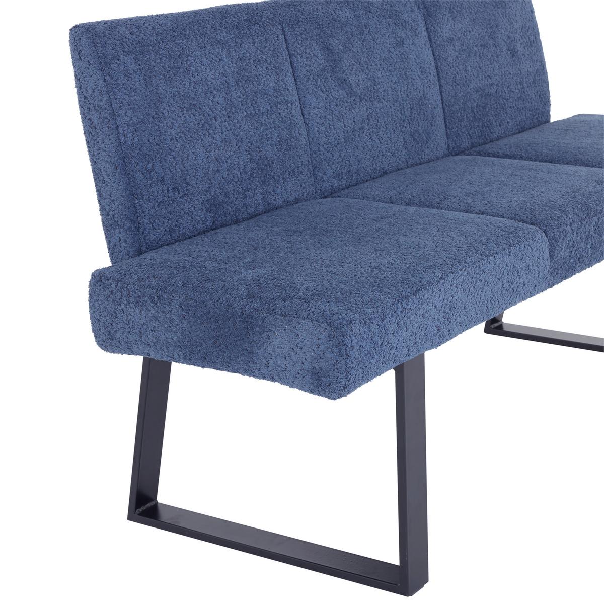 Sitzbank Tampa - Schwarz/Dunkelblau, MODERN, Textil/Metall (166/82/61cm) - MID.YOU