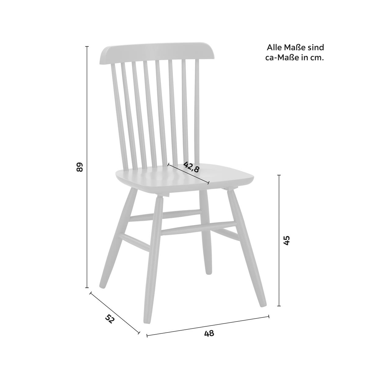 Sada židlí z masivu PEDRO šedá 2ks - šedá, Moderní, dřevo (48/89/52cm) - Bessagi Home