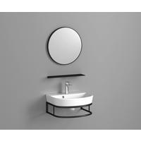 Waschbecken Delta 45 - Schwarz/Weiß, KONVENTIONELL, Keramik/Metall (45/12/36cm) - Sanotechnik