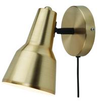 Wandleuchte Valencia 1-Flammig drehbar mit Schnurschalter - Goldfarben/Schwarz, Design, Metall (13,5/21,5/20cm) - It's about Romi