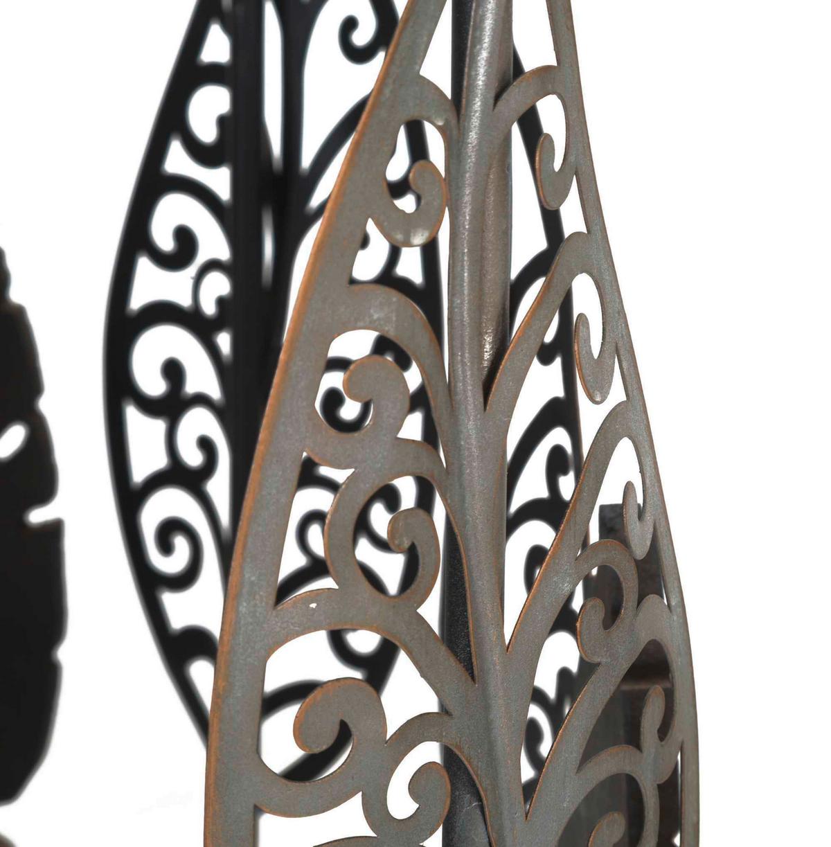 Couchtisch Ferro Legno Foglie Goldfarben, Grautöne B: 38 Cm - Goldfarben/Grau, Basics, Glas/Holzwerkstoff (38/55/38cm)