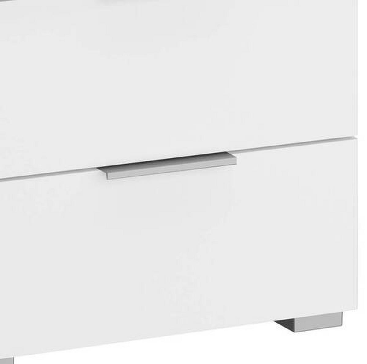 Nachtkästchen Weiß H: 43 Cm Alabama - Alufarben/Weiß, MODERN, Holzwerkstoff (47/43/42cm) - Rauch Möbel