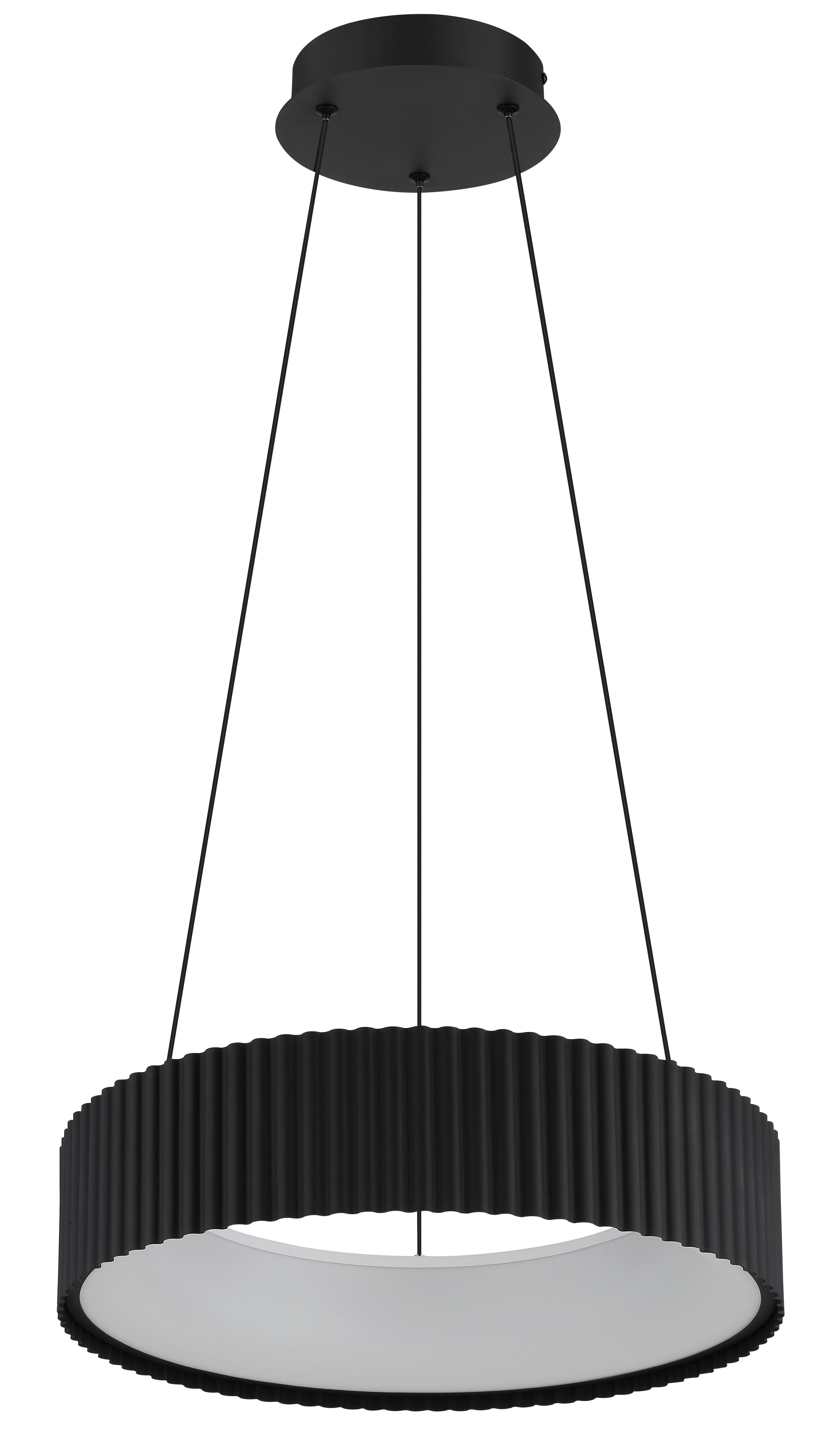 ZÁVĚSNÉ LED SVÍTIDLO KEMP - bílá/černá, Basics, kov/plast (46/12cm) - Globo