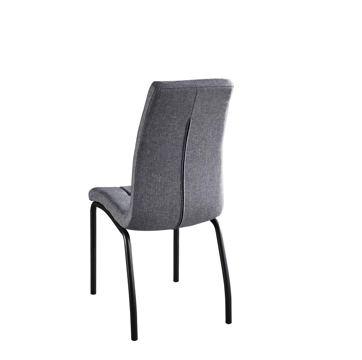 Stuhl-set Hellgrau, Bh: 42cm - Hellgrau/Schwarz, Design, Textil/Metall (42/103/58,5cm) - Livetastic