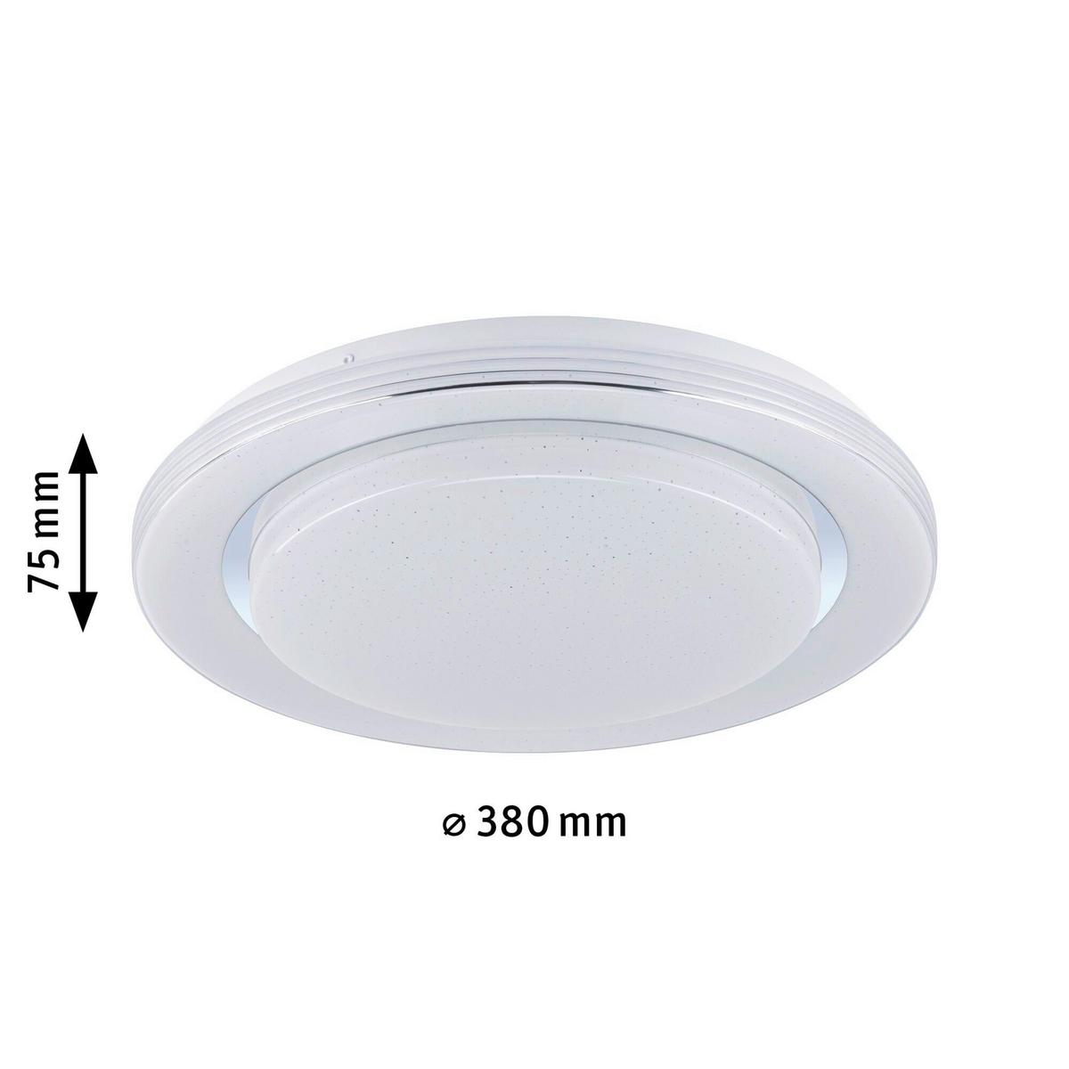 Deckenleuchte Ø 38 cm 1-Flammig dimmbar Rund - Chromfarben/Weiß, Basics, Kunststoff/Metall (38/7,5cm) - Paulmann