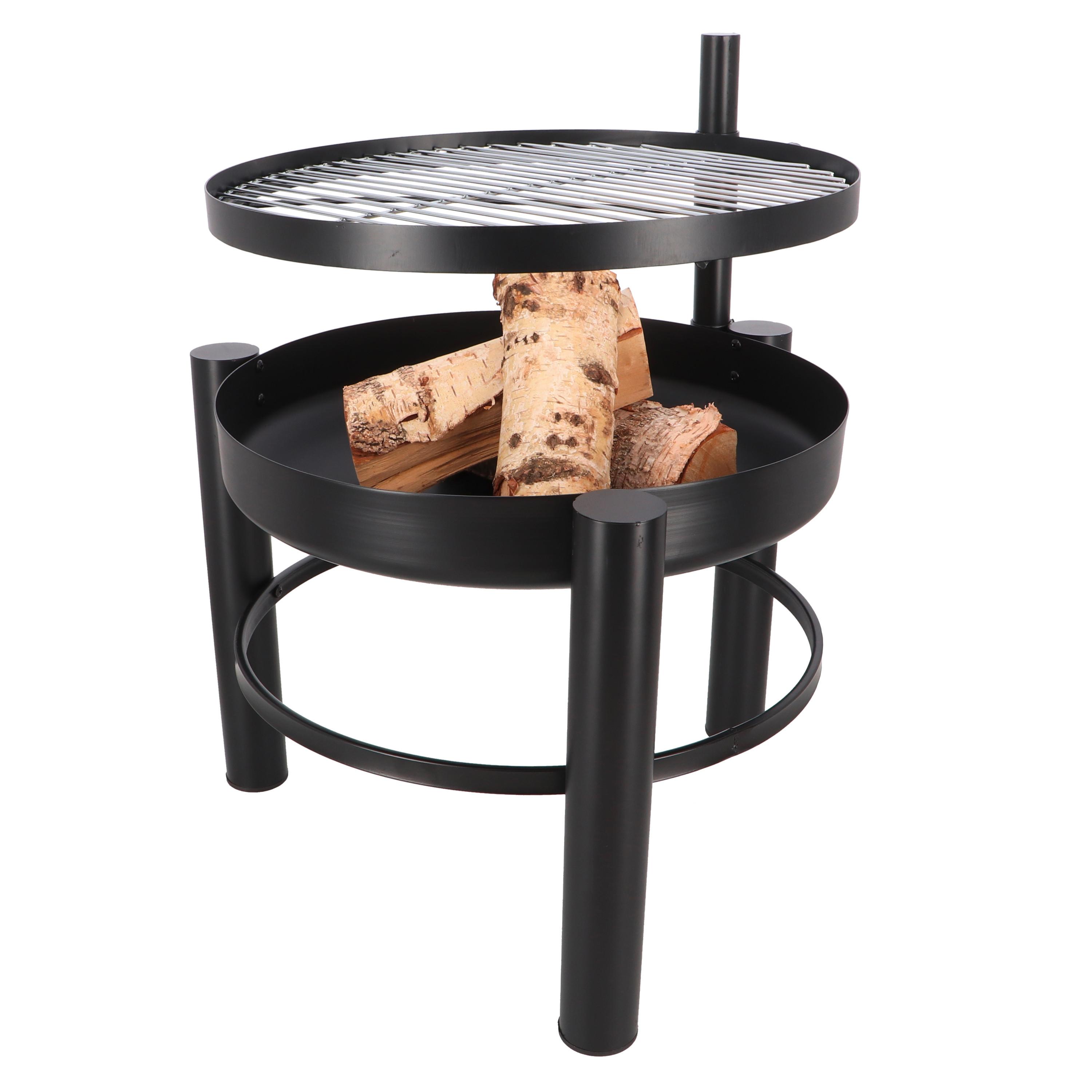 Feuerschale Feuerschale Mit Bbq-Rost S - Schwarz, LIFESTYLE, Metall (66,5/69/54cm)