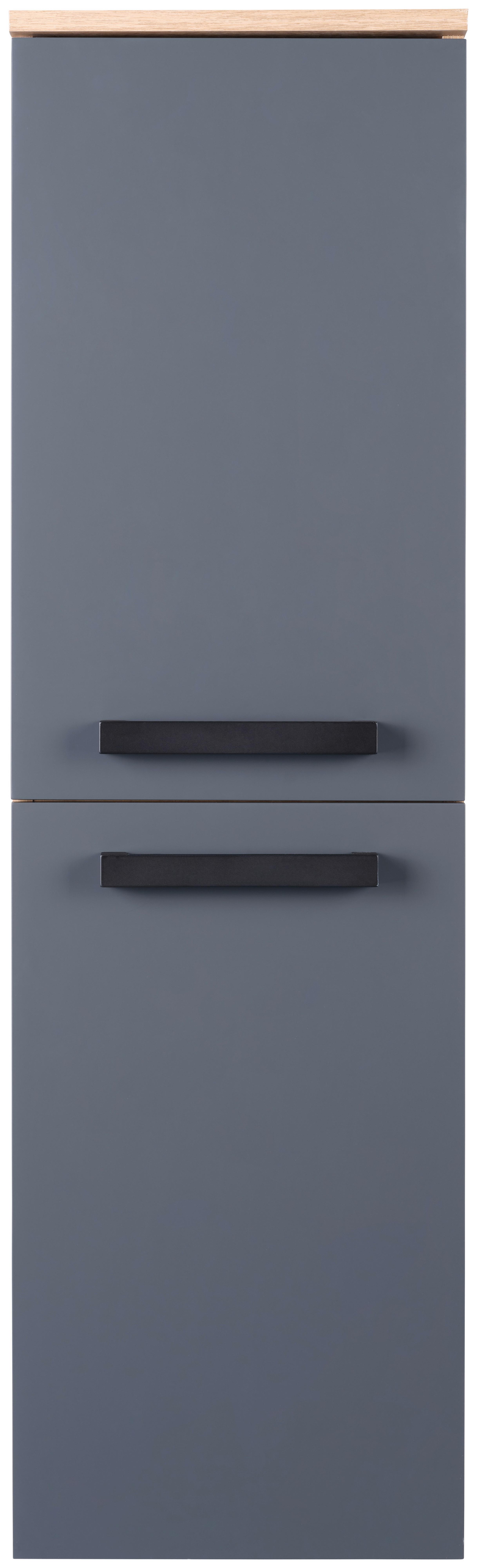 Midischrank Rina BxH 35x120 cm Schwarz - Anthrazit/Eiche Artisan, KONVENTIONELL, Holzwerkstoff (35/120/33cm)