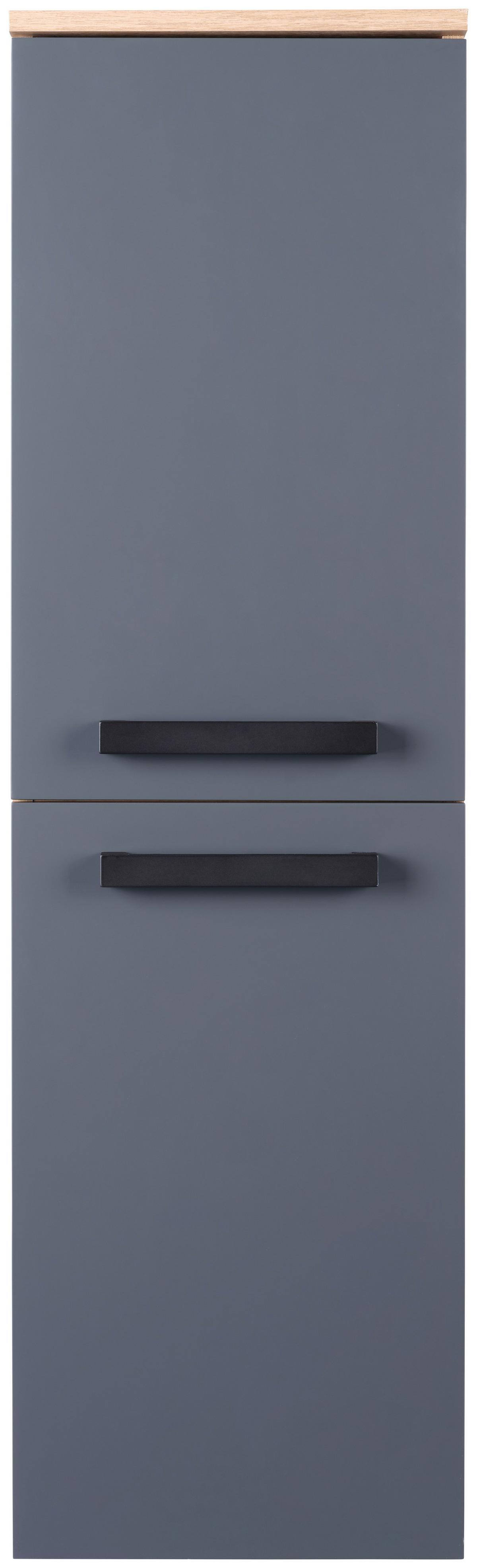 Midischrank Rina BxH 35x120 cm Schwarz - Anthrazit/Eiche Artisan, KONVENTIONELL, Holzwerkstoff (35/120/33cm)