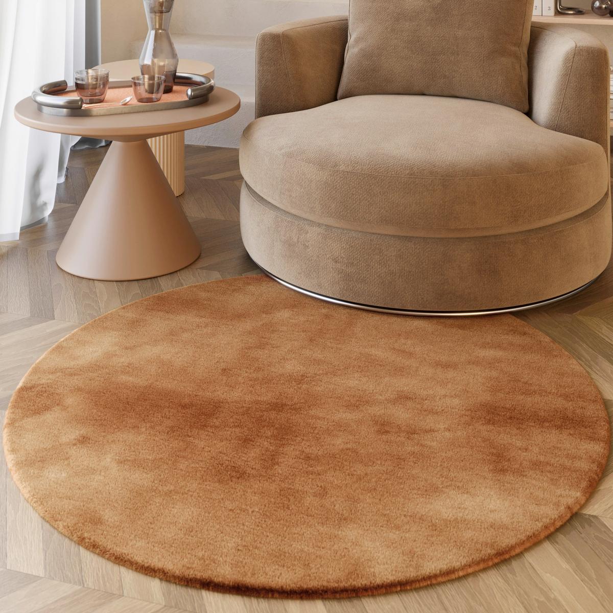Hochflorteppich Kupfer, Ø: Ca. 100 Cm - Kupferfarben, KONVENTIONELL, Textil (100/100cm) - Esprit