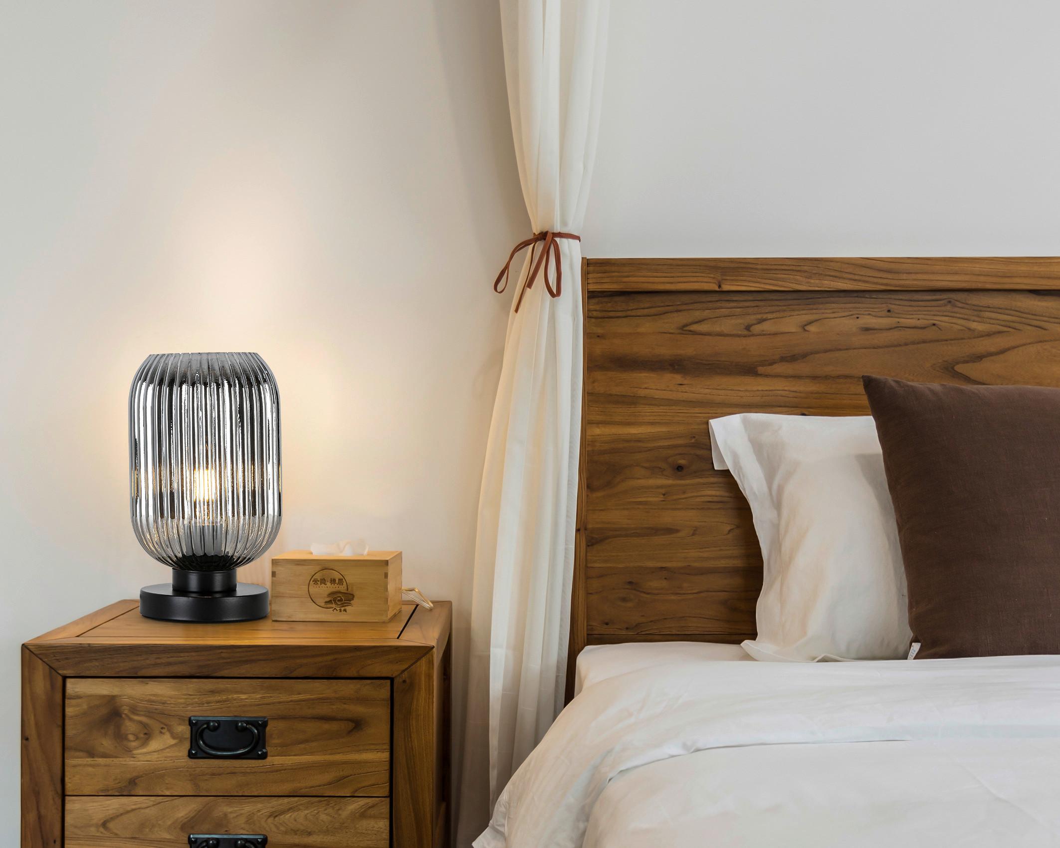 STOLNÁ LAMPA EXI - čierna/čierny chróm, Modern, kov/plast (14/25cm) - Mömax