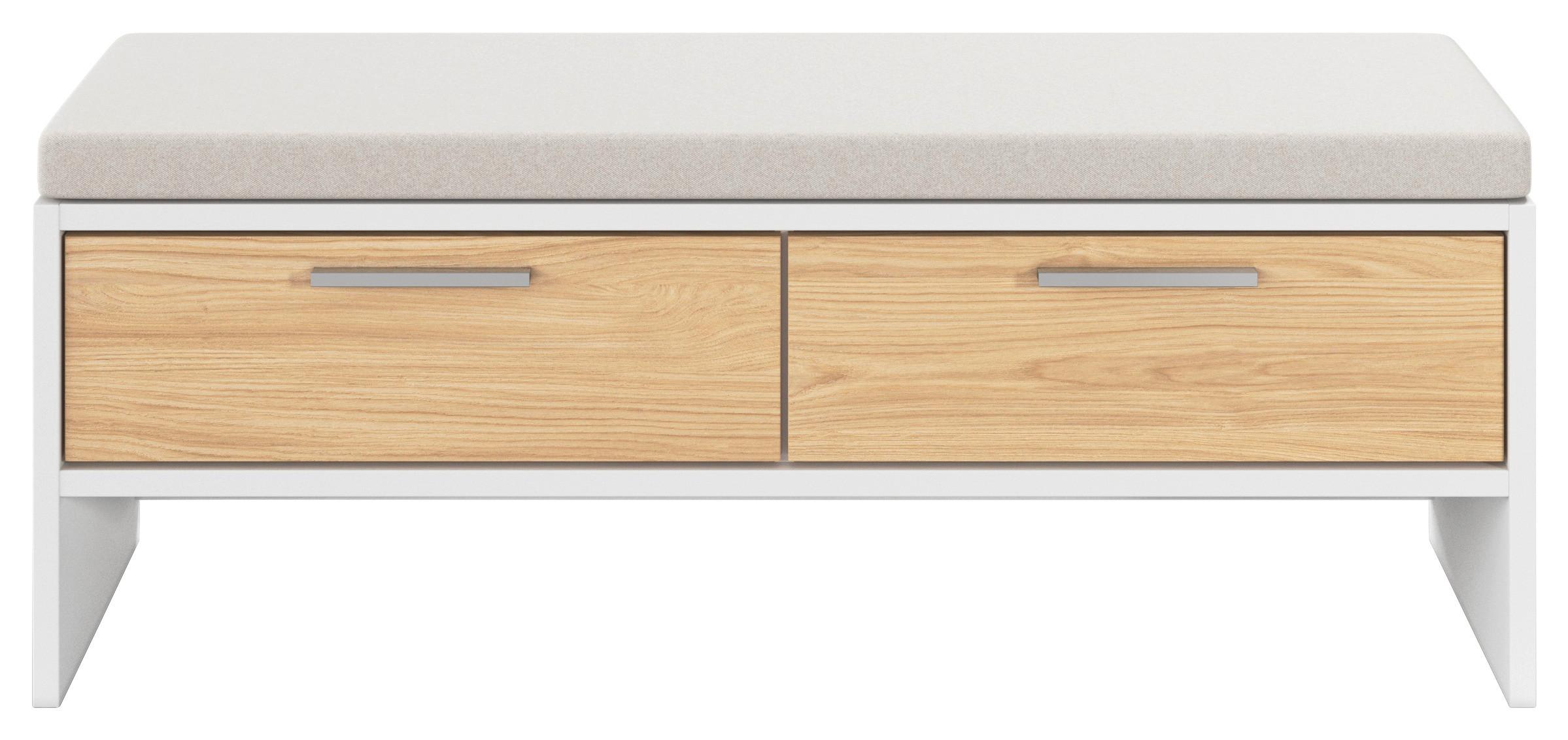 Bettbank Calisto - Eichefarben/Weiß, KONVENTIONELL, Holzwerkstoff (125/48/37cm) - James Wood