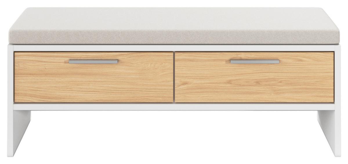 Bettbank Calisto - Eichefarben/Weiß, KONVENTIONELL, Holzwerkstoff (125/48/37cm) - James Wood