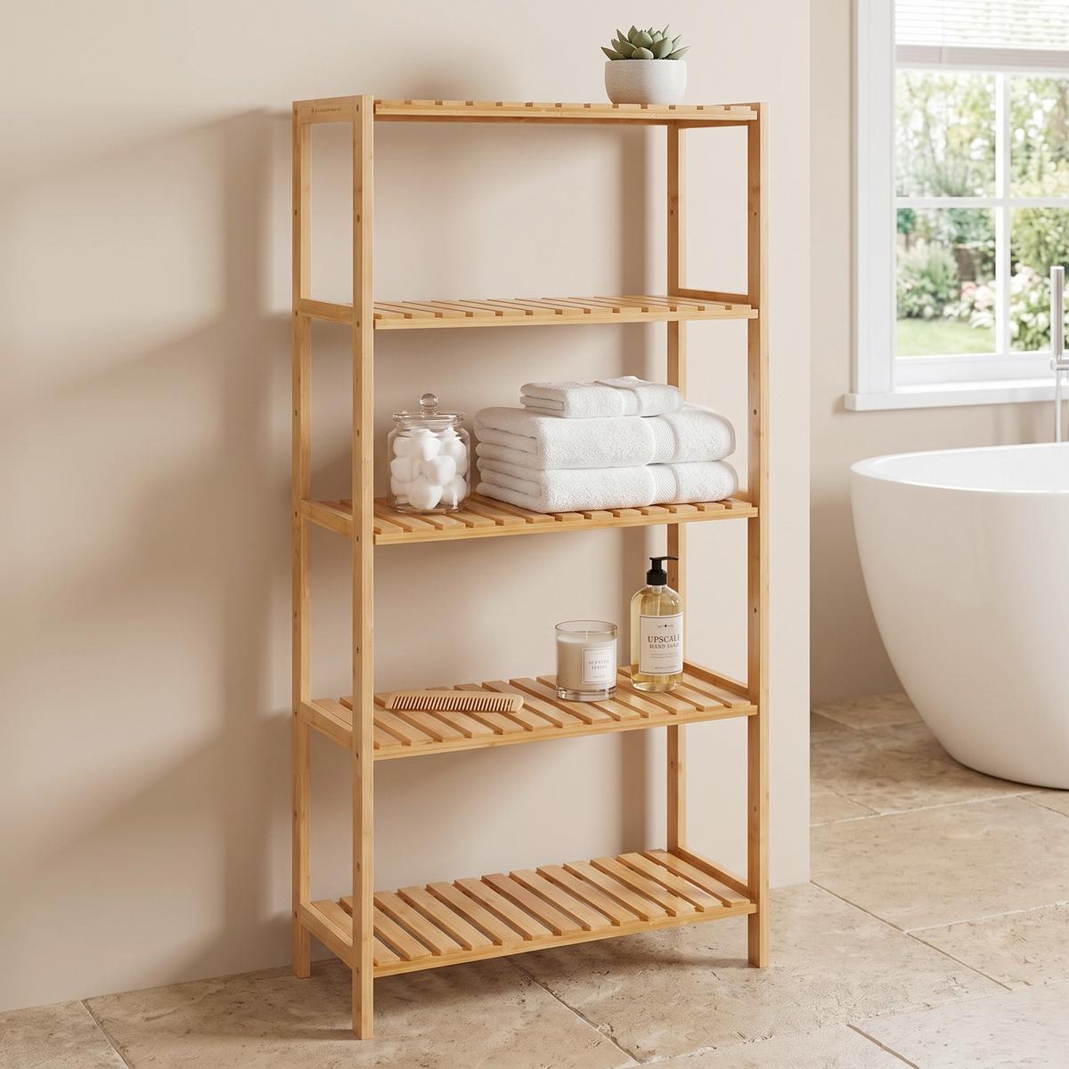 BADEZIMMERREGAL Naturfarben B: 60 cm - Naturfarben, Basics, Holz (60/130/26cm)