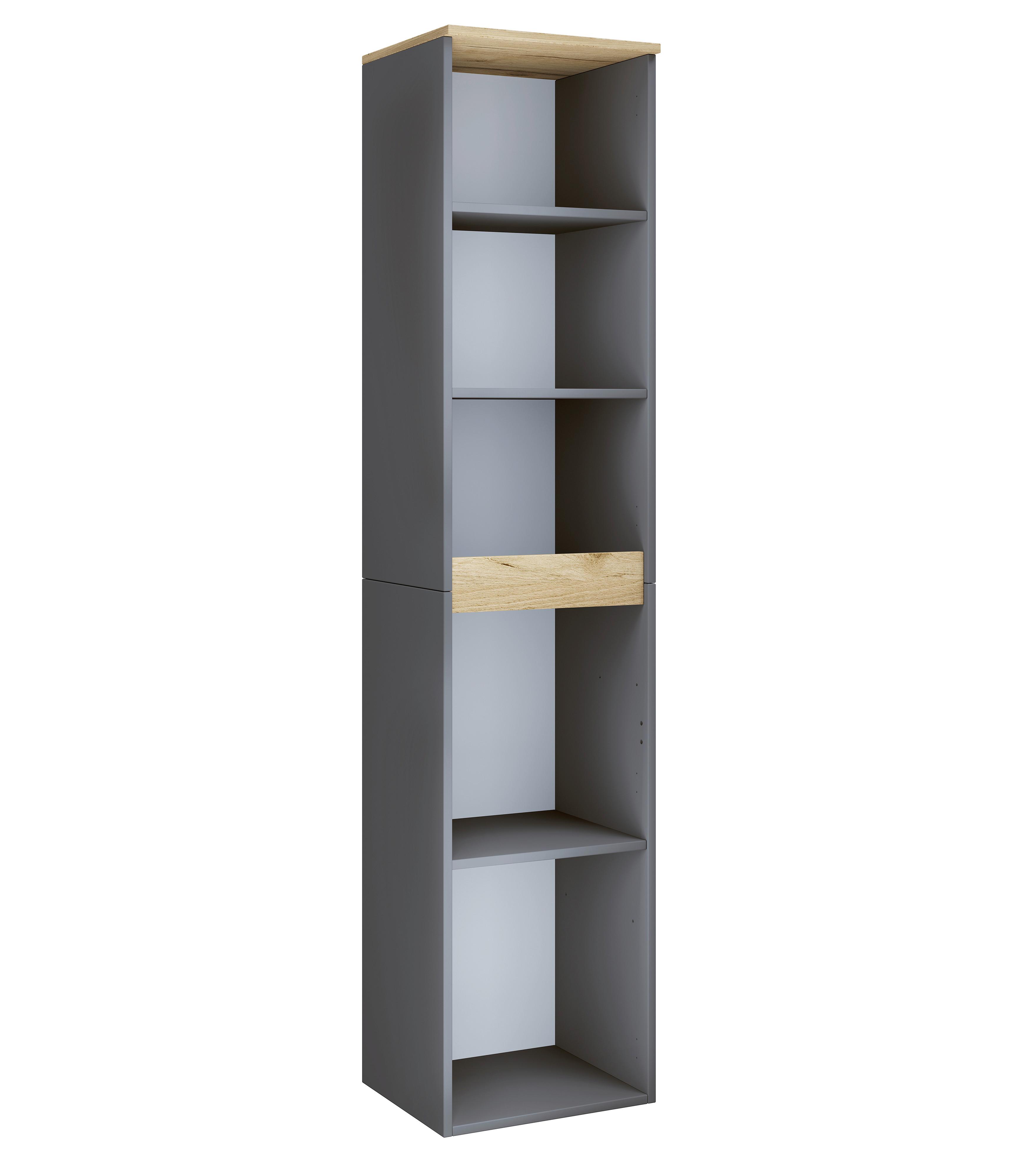 Fürdőszobai Polc Cosila - méztölgy színű/antracit, Trend, faalapú anyag (40/180/35cm) - MID.YOU