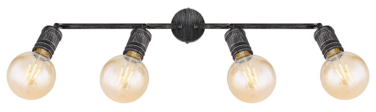 Strahler 4-flammig Verstellbar L: 60 Cm - Nickelfarben, Basics, Metall (60/8/11cm) - Globo