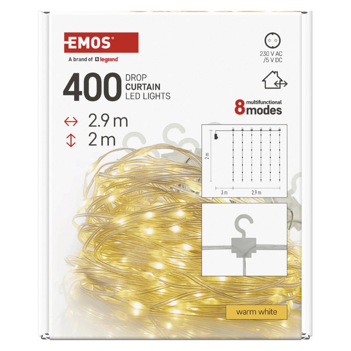 Led Karácsonyi Fényfüggöny Drop Kb. 2,9/2m - áttetsző, Basics, műanyag (2,9/2cm)